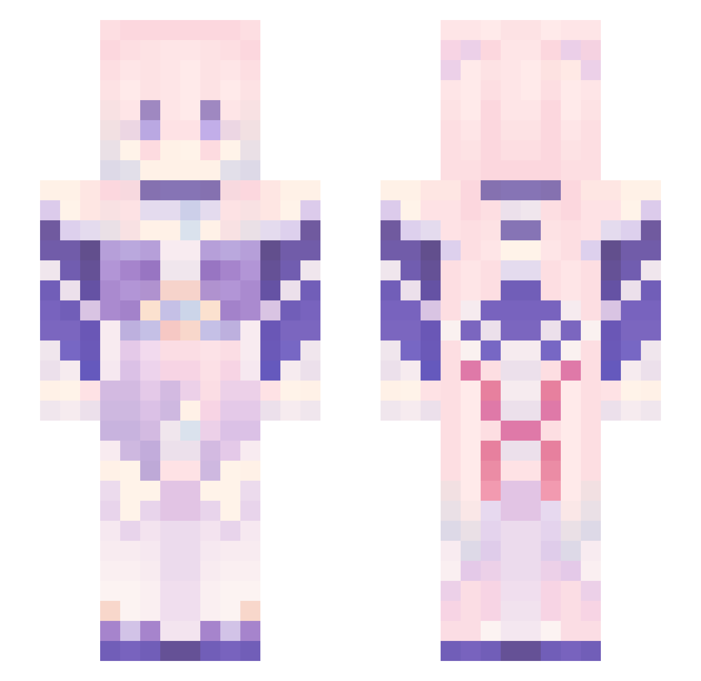 Mooxoox Minecraft skin, front and back view