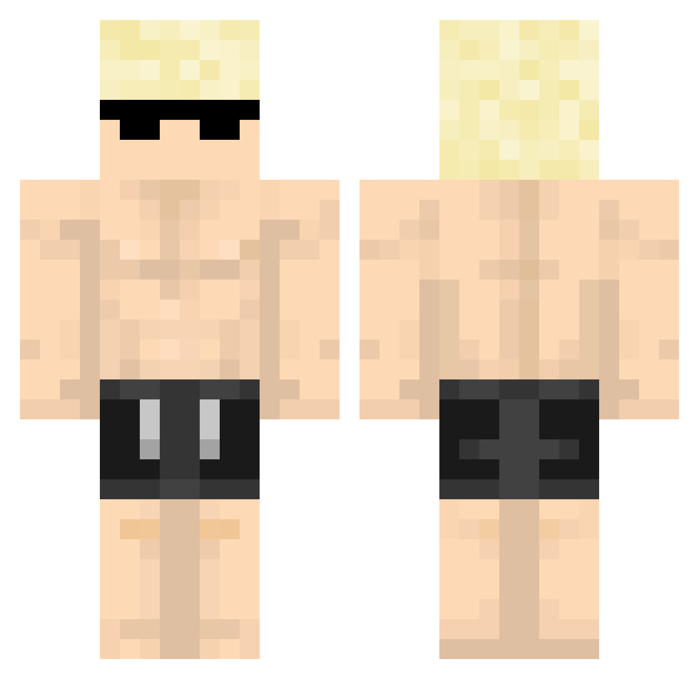 MaraHraje Minecraft skin, front and back view