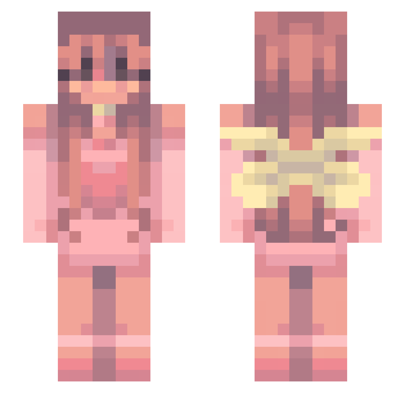 Cieltje Minecraft skin, front and back view