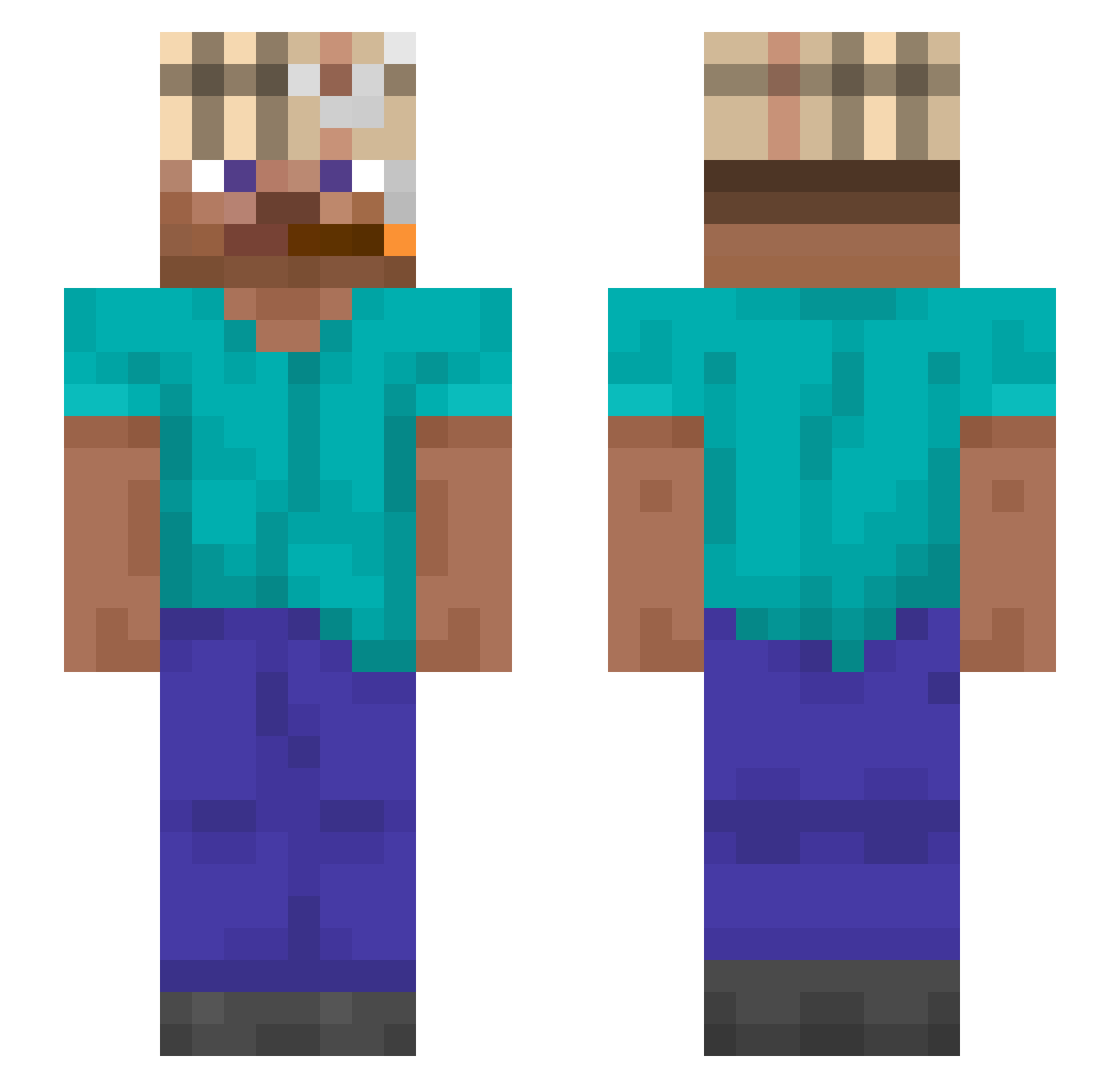 Ulex Minecraft skin, front and back view