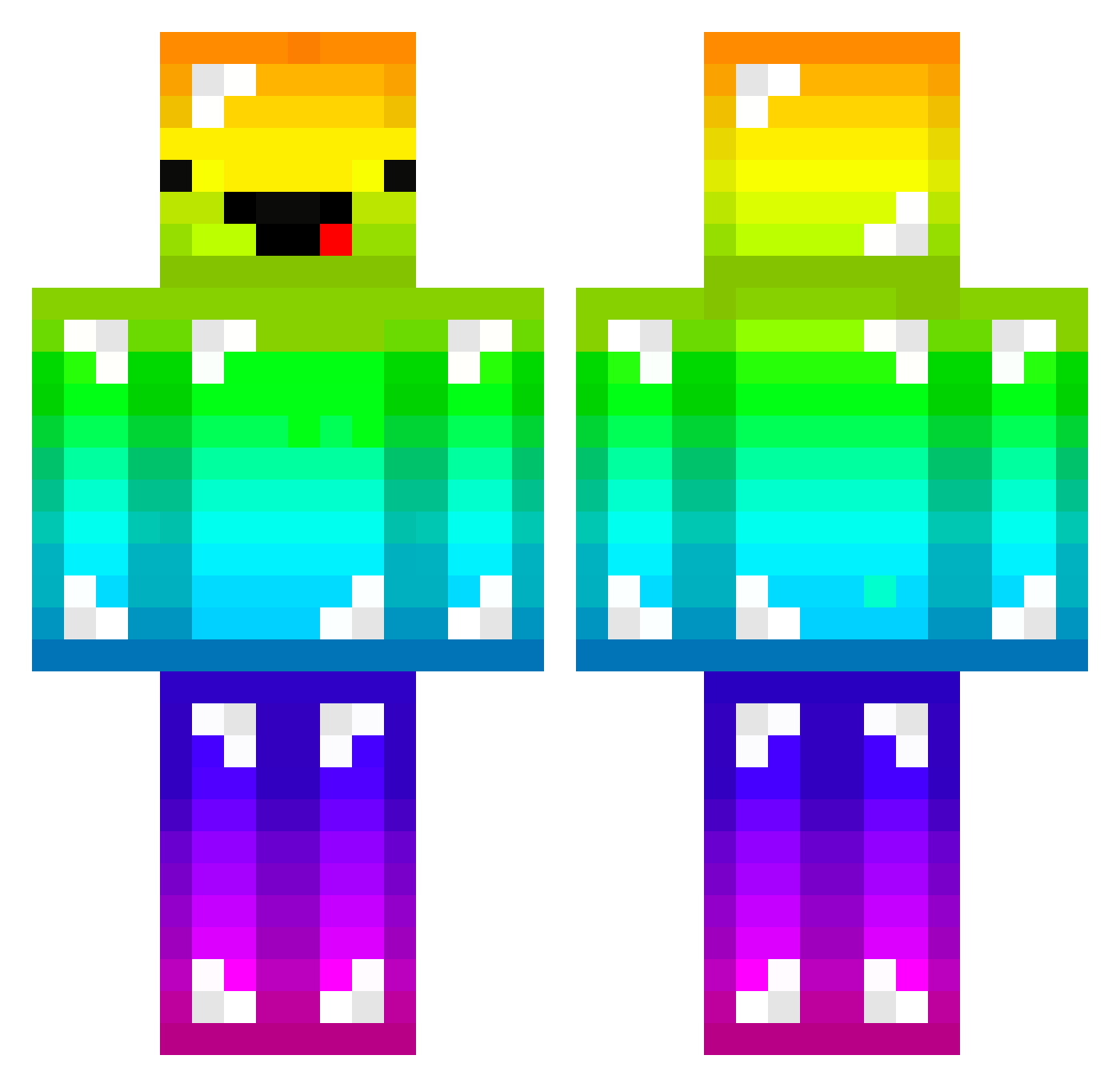 Ellmo2002 Minecraft skin, front and back view