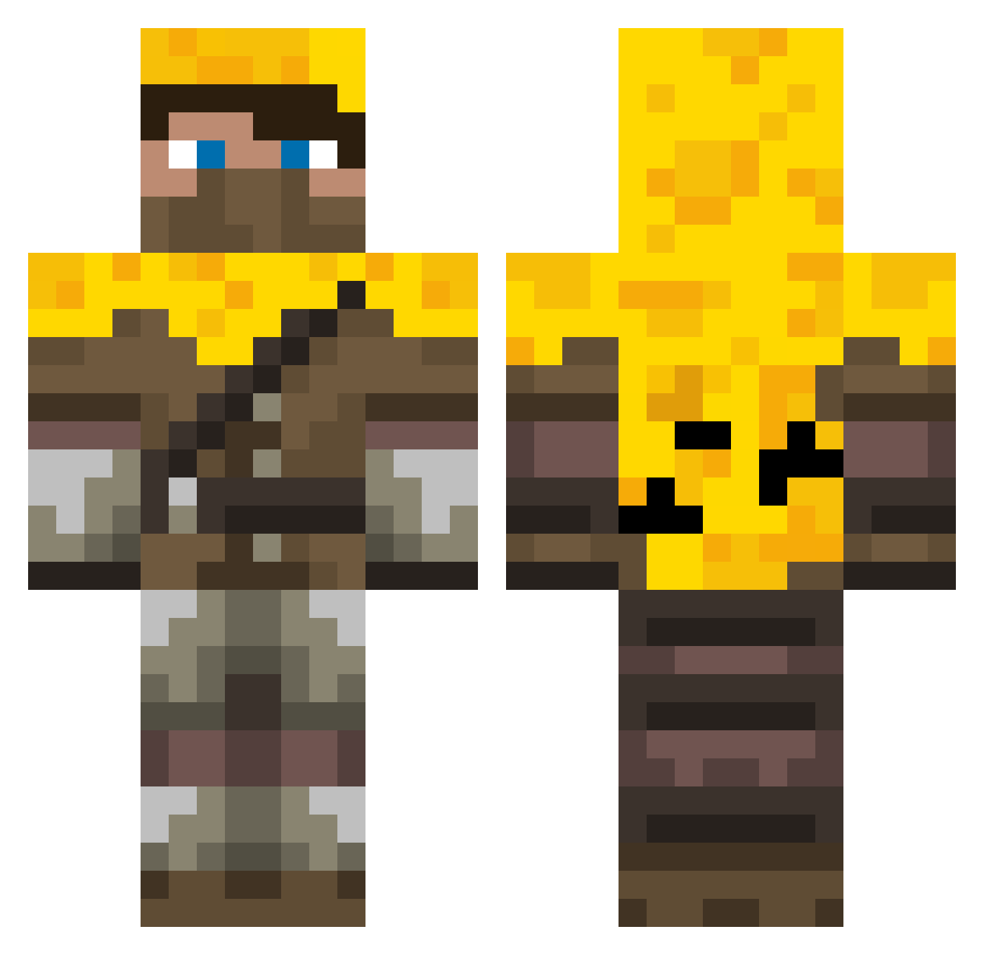Donate Minecraft skin, front and back view