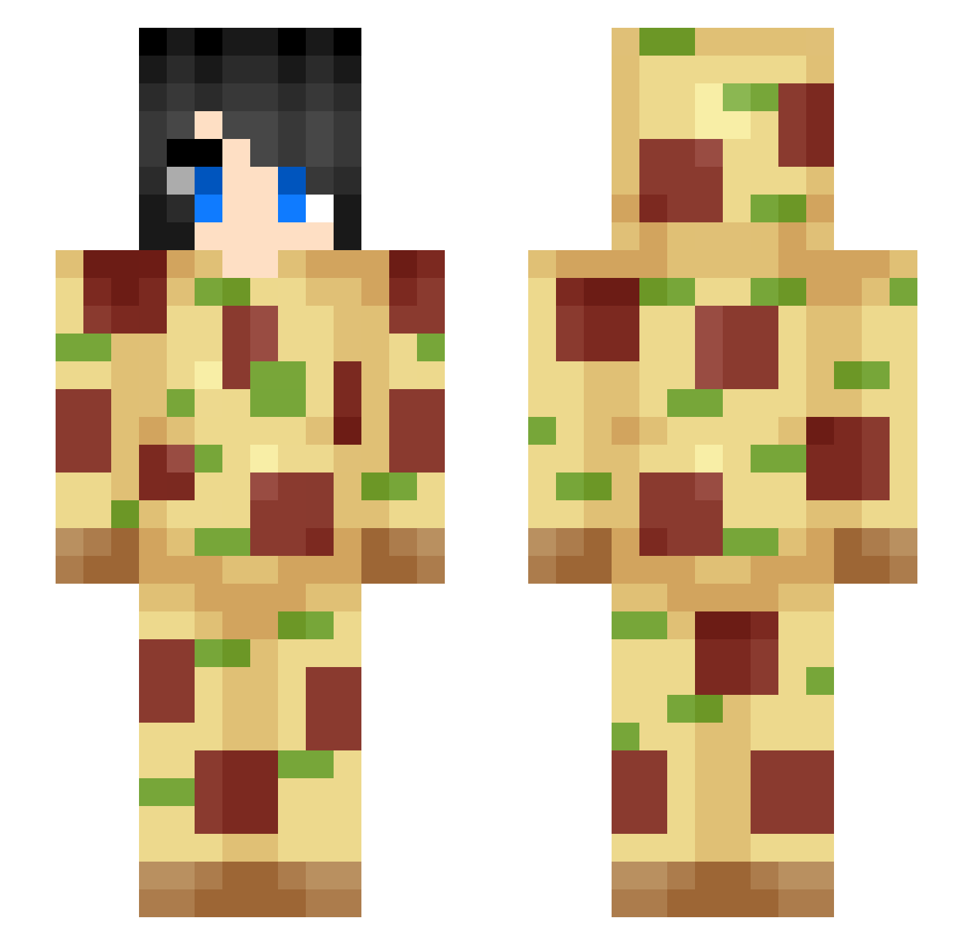 BlossomCraftYT Minecraft skin, front and back view