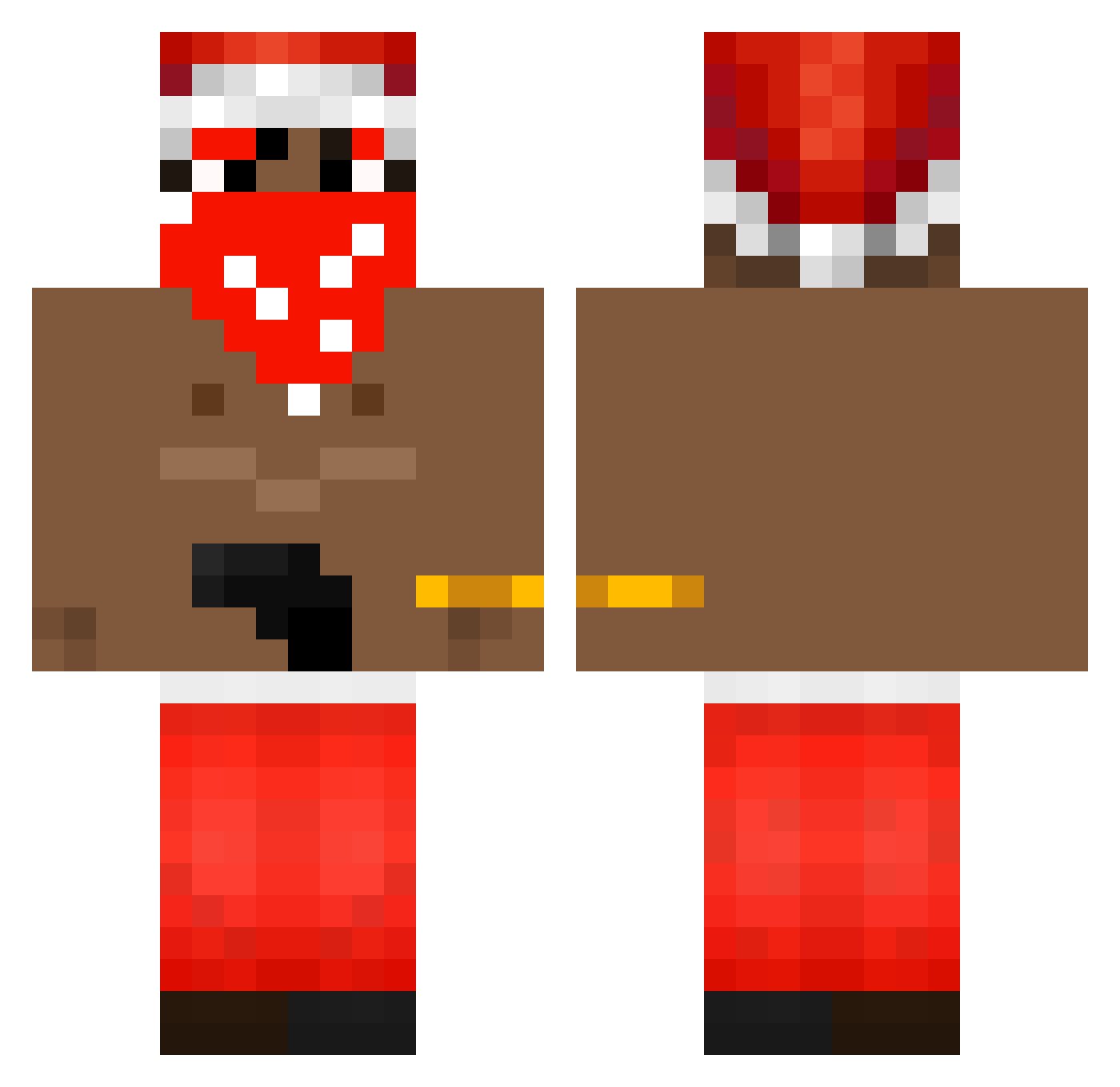 DBLUD Minecraft skin, front and back view
