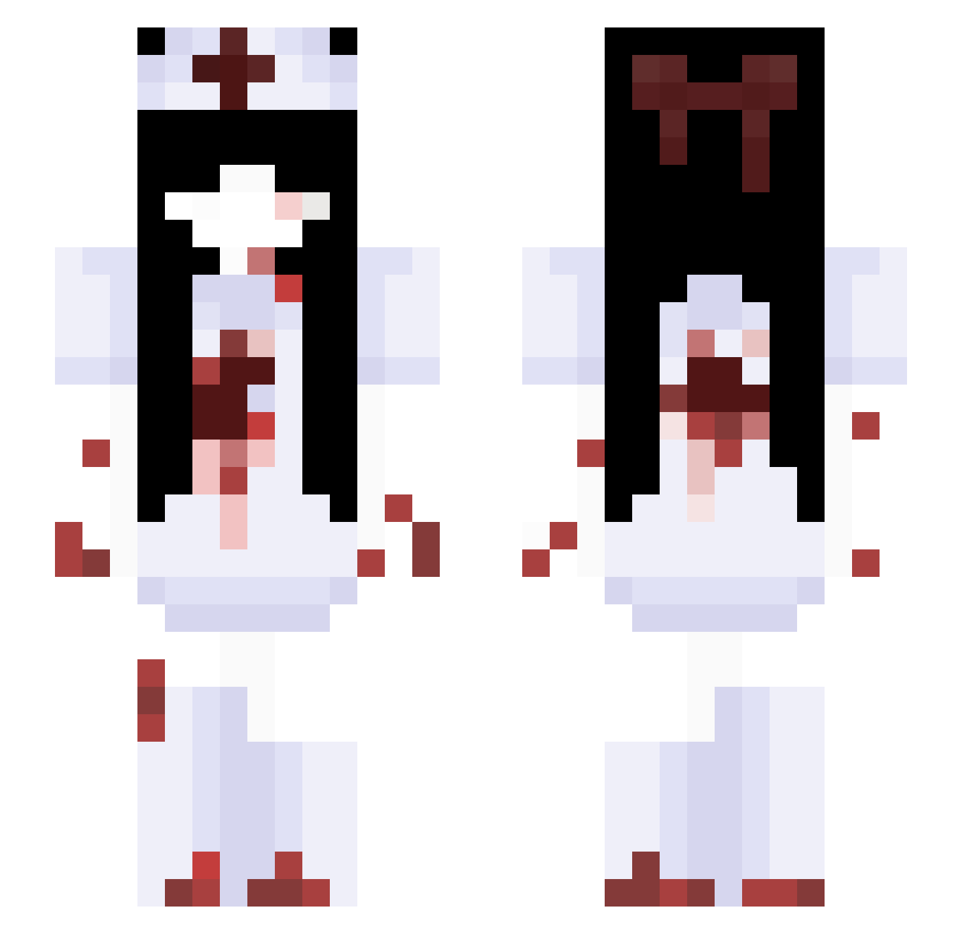 anoreeii Minecraft skin, front and back view