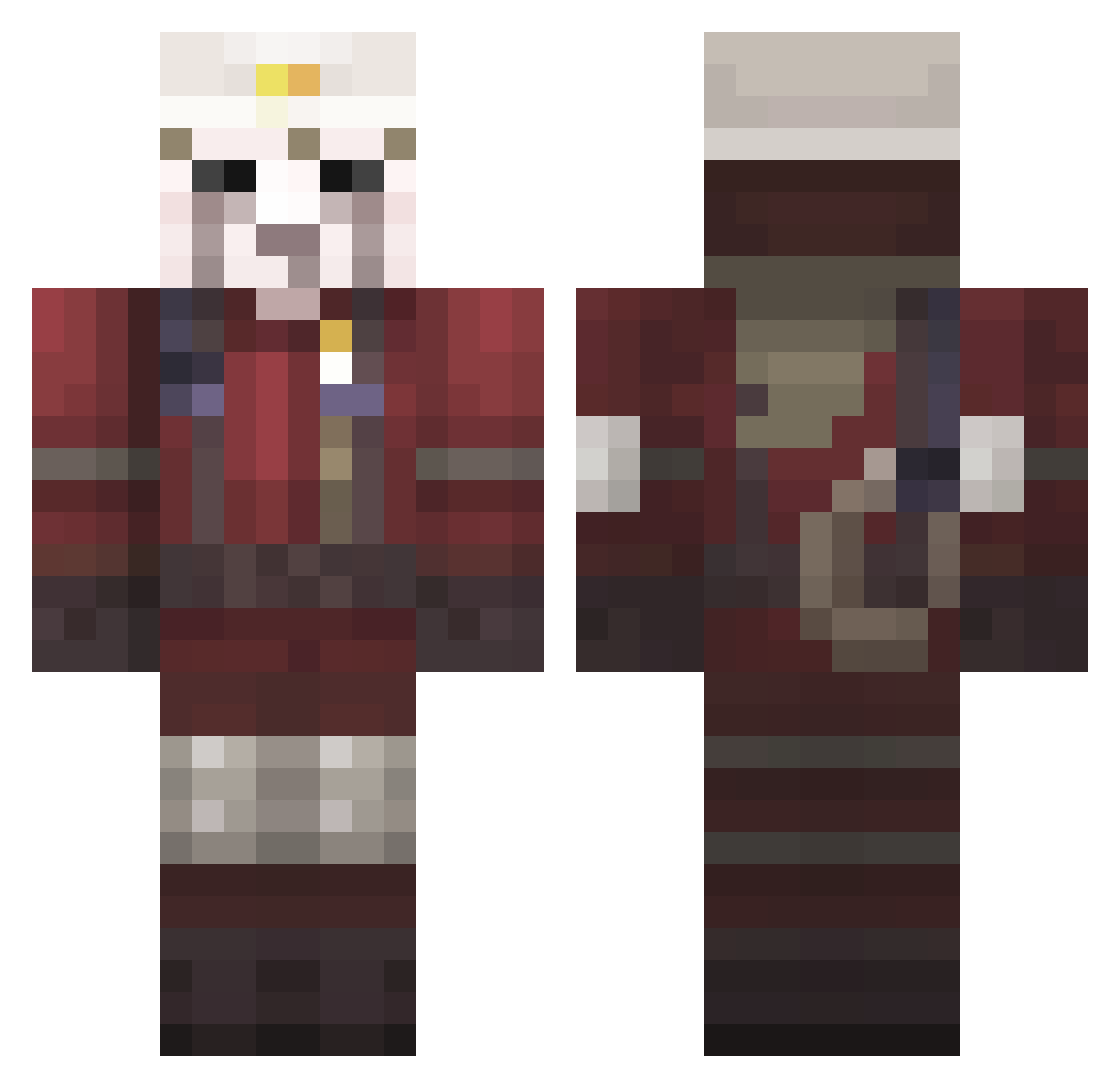 unknown_person11 Minecraft skin, front and back view