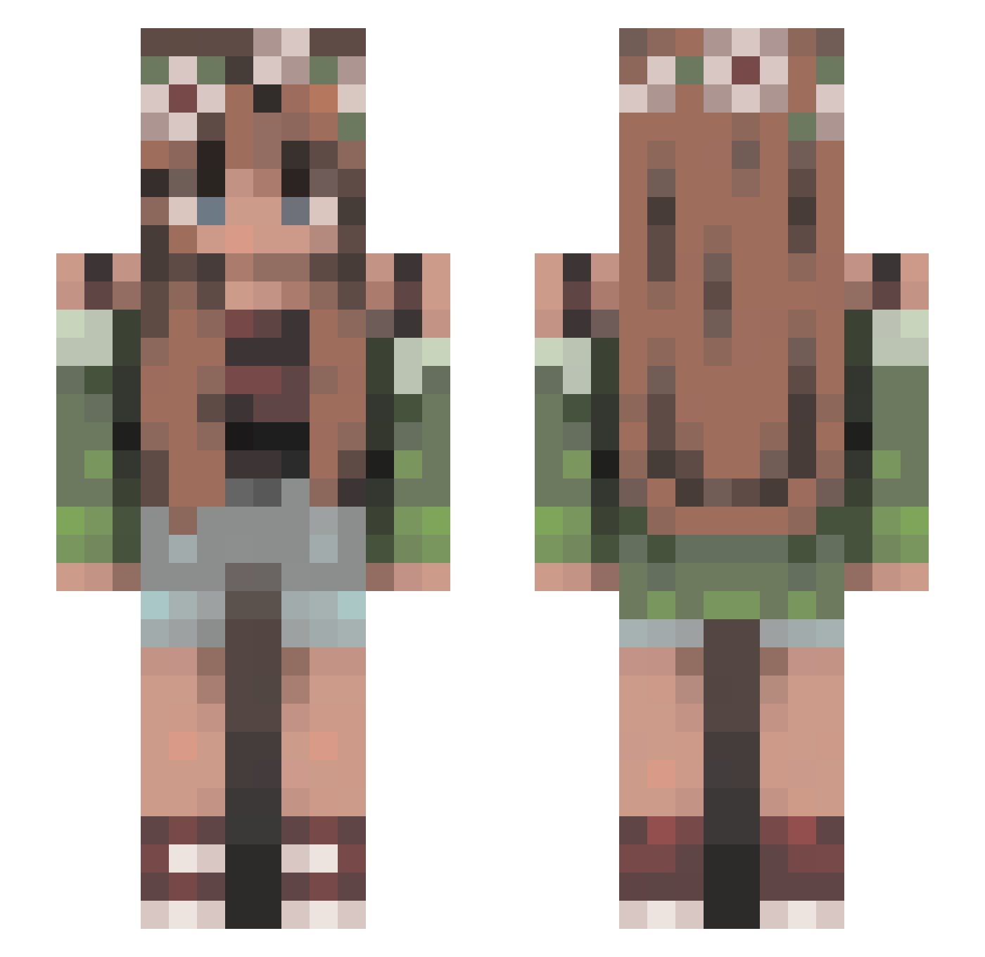 Cosiek Minecraft skin, front and back view