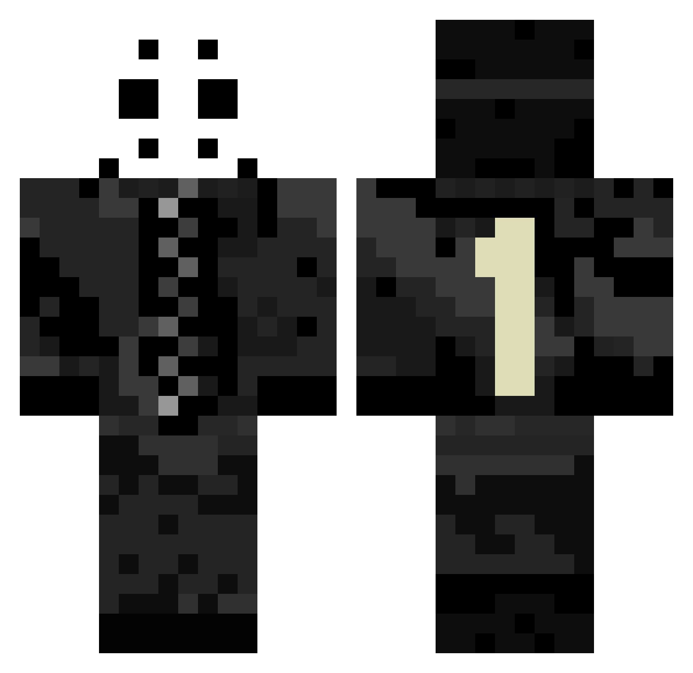 Sinetify Minecraft skin, front and back view
