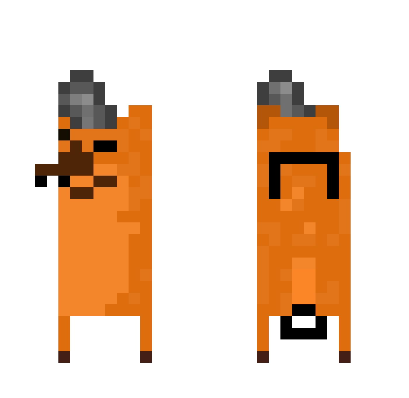 HomelessBumm Minecraft skin, front and back view
