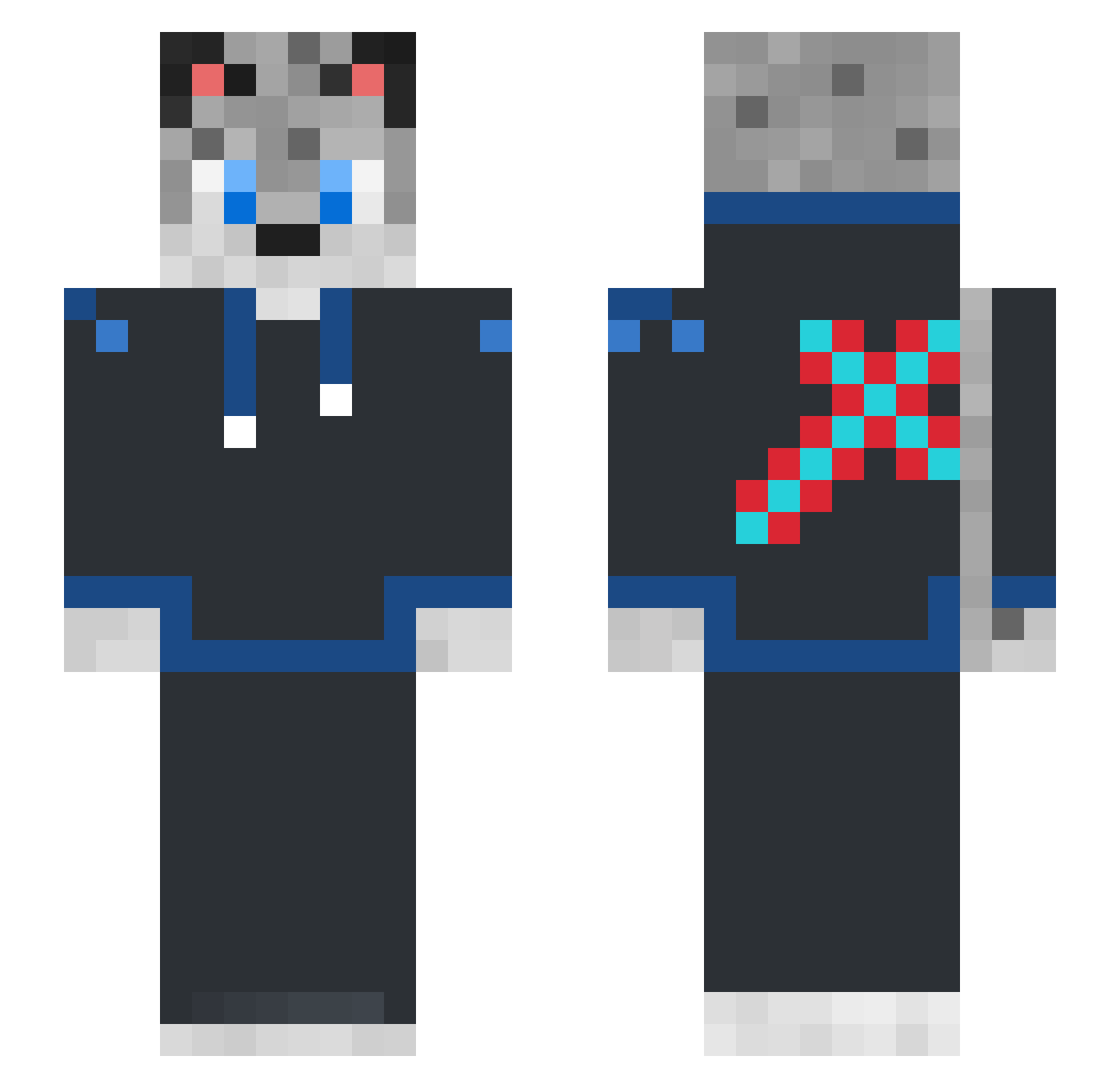 _ItzLynx Minecraft skin, front and back view