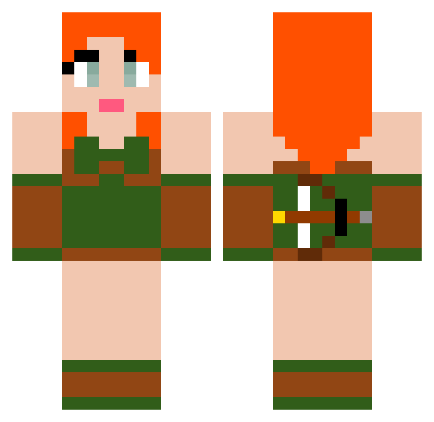 Squabby Minecraft skin, front and back view