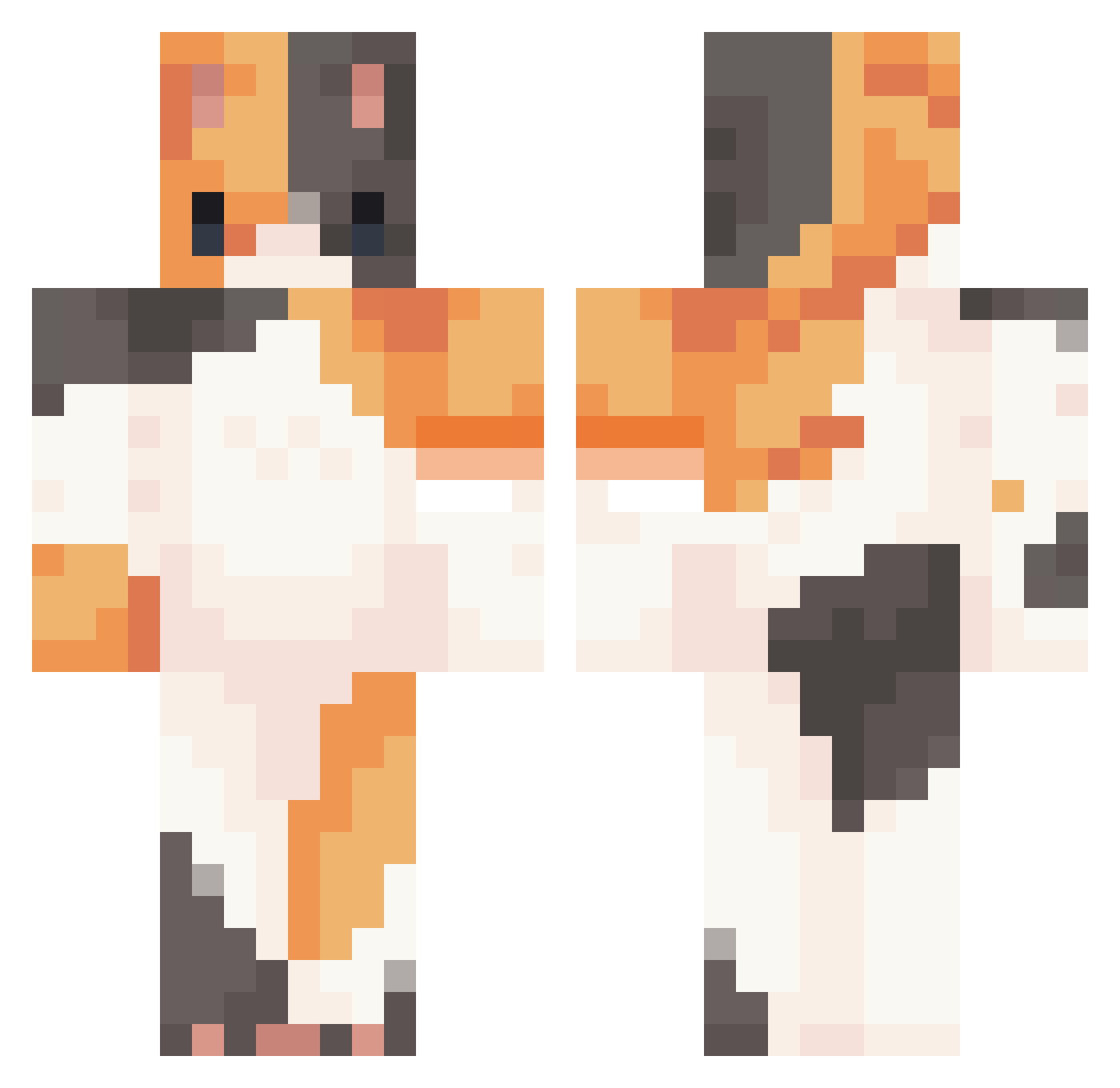Soapy_Spiegel Minecraft skin, front and back view