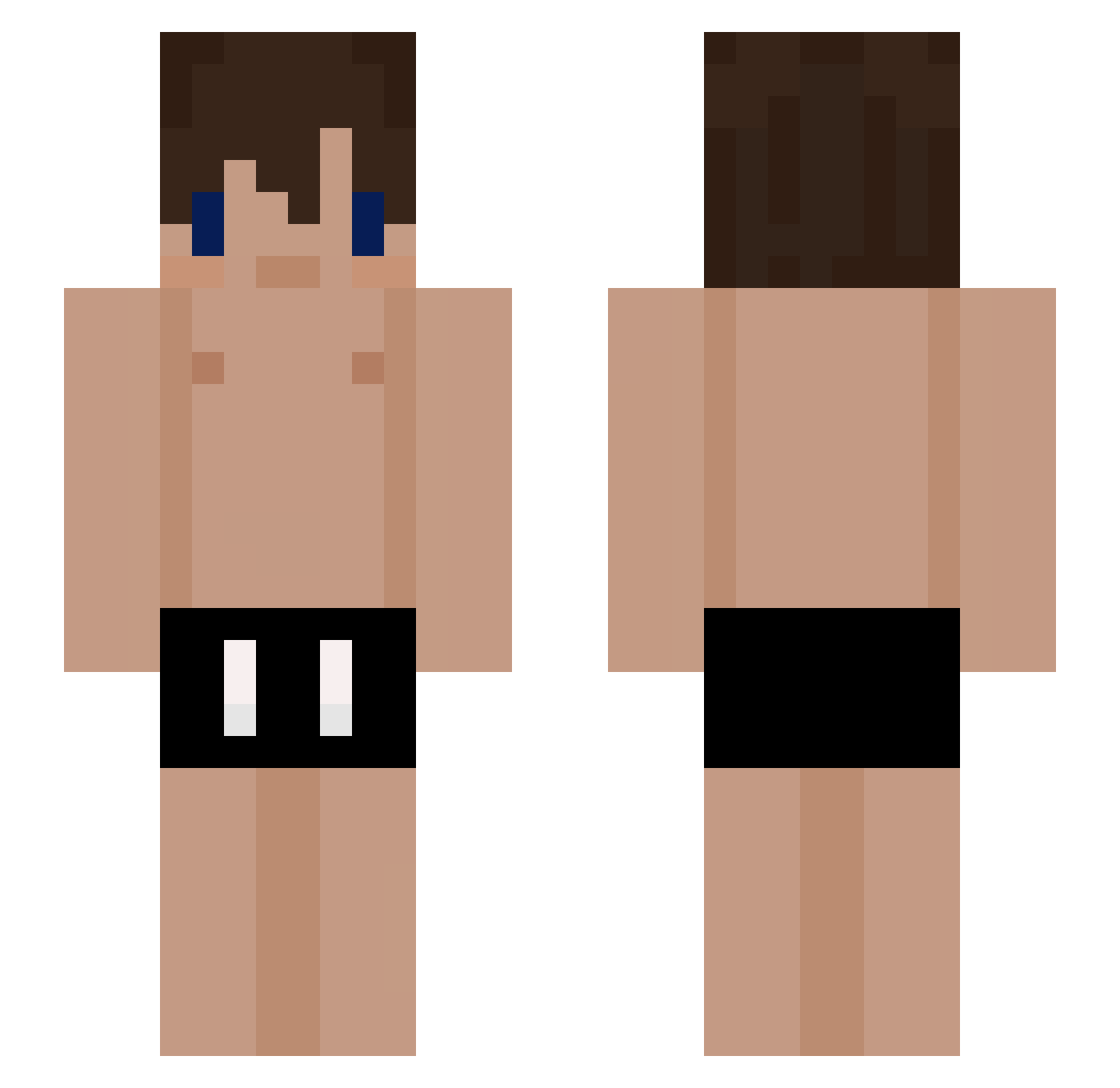 Cosmopolite Minecraft skin, front and back view