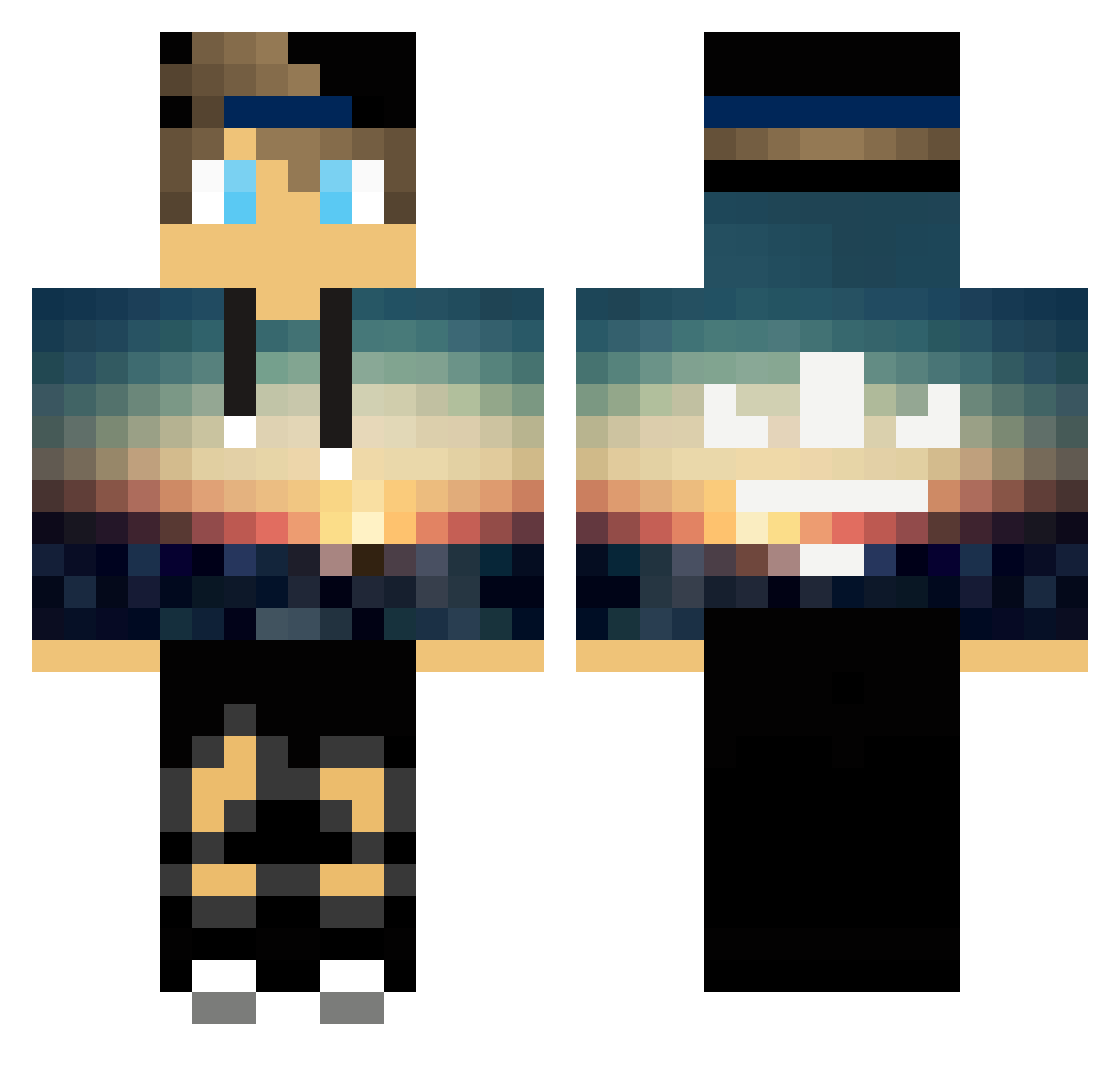 SansGamingYT Minecraft skin, front and back view