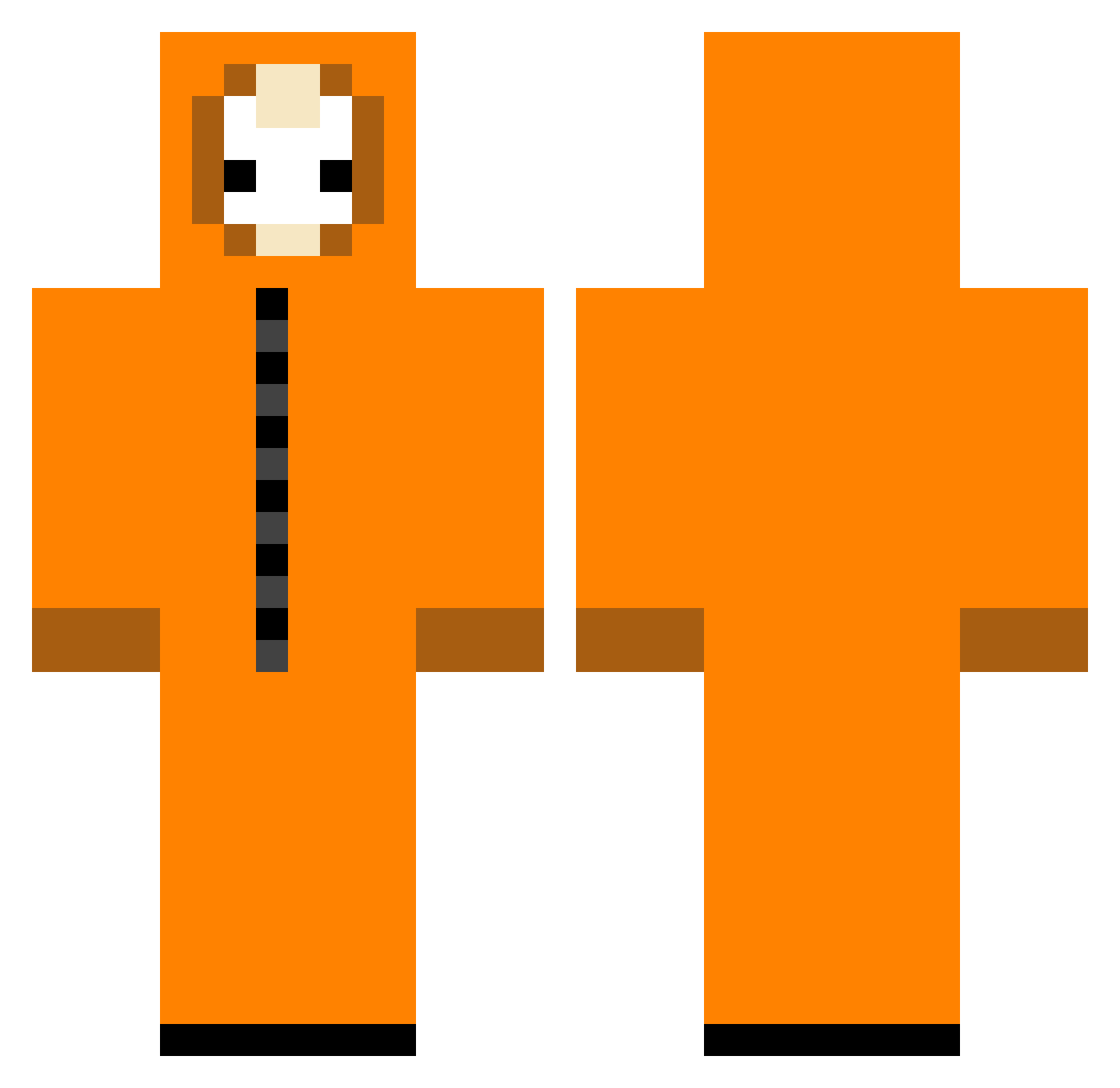 lookinexOTIC Minecraft skin, front and back view