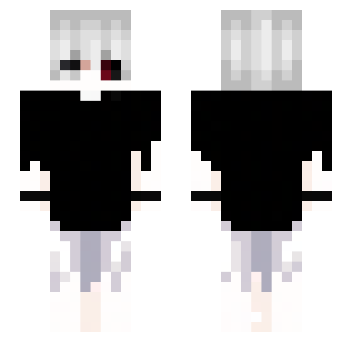 Confoozzed Minecraft skin, front and back view