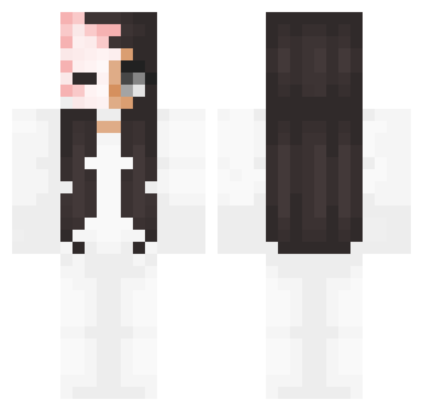 Wetting Minecraft skin, front and back view
