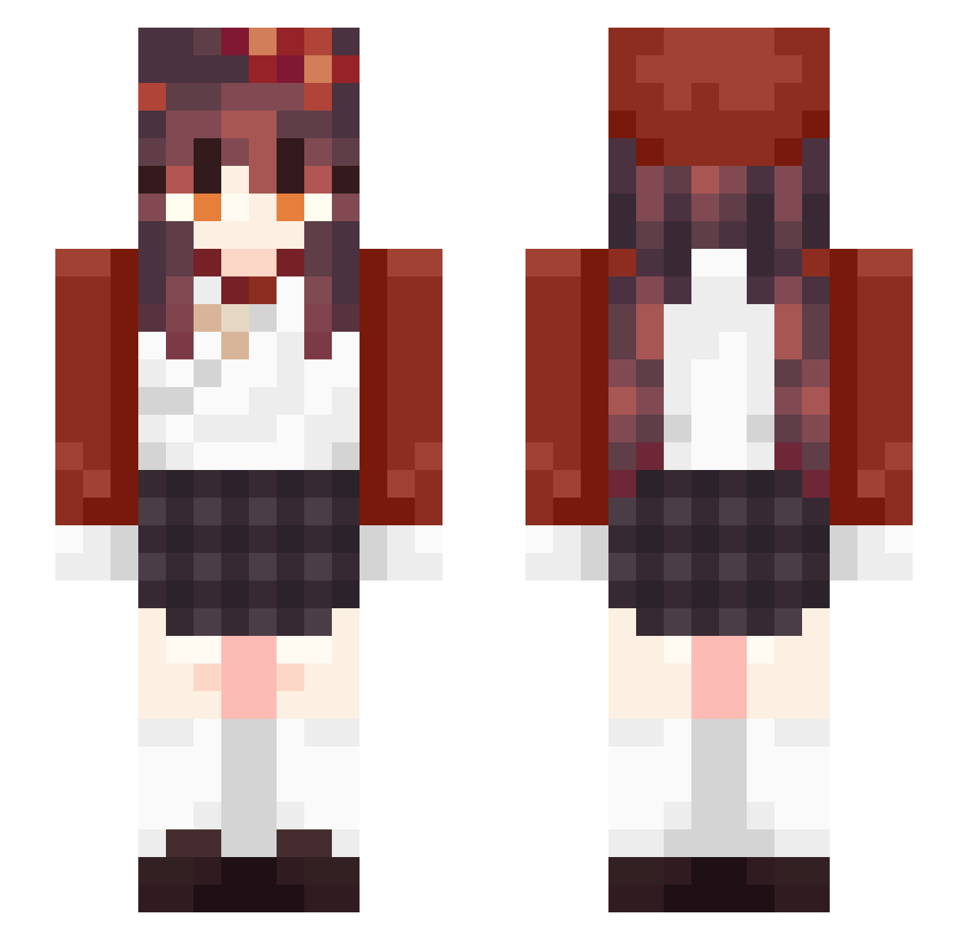 MakkaPakkaI Minecraft skin, front and back view