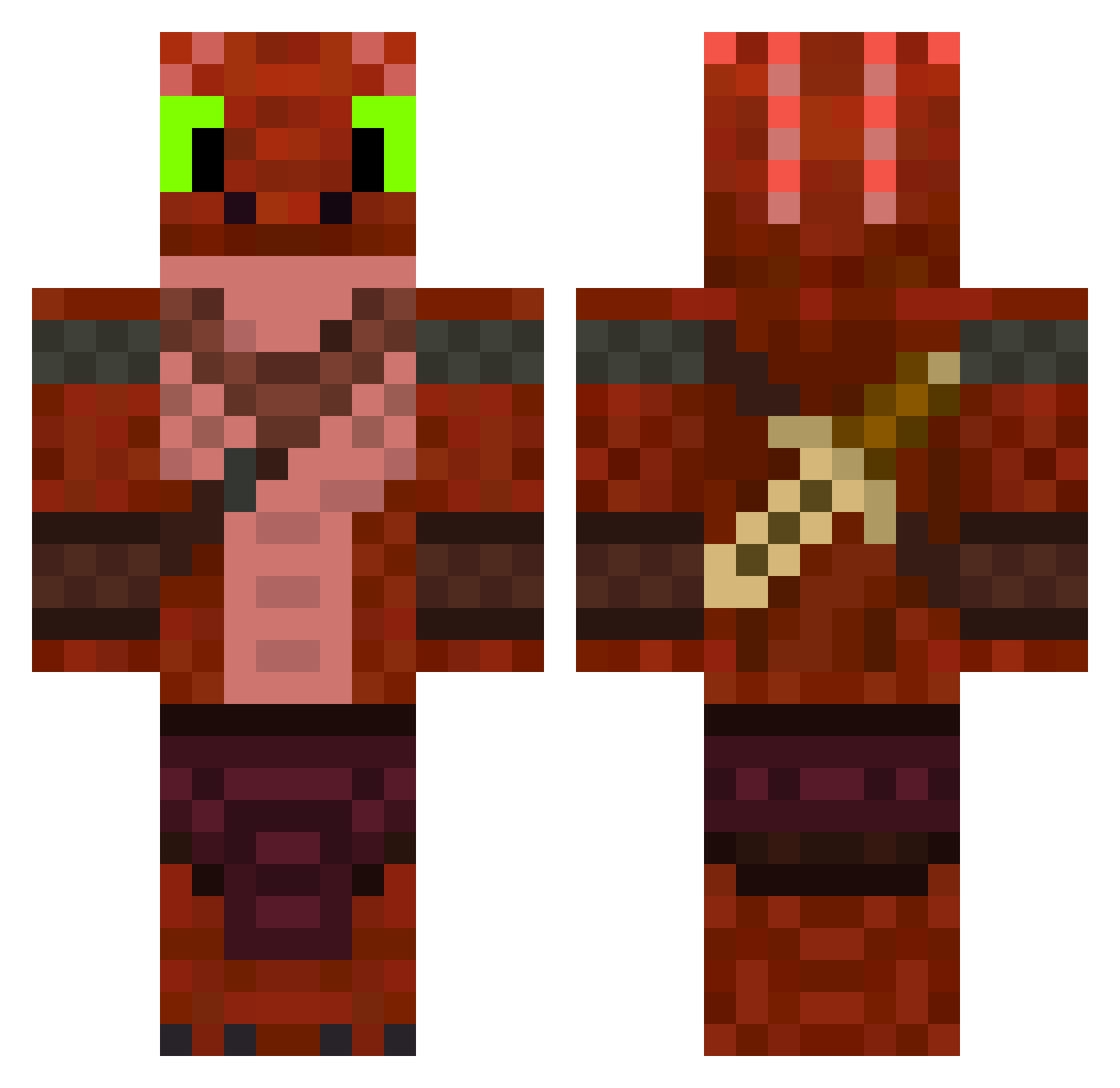 Galey Minecraft skin, front and back view