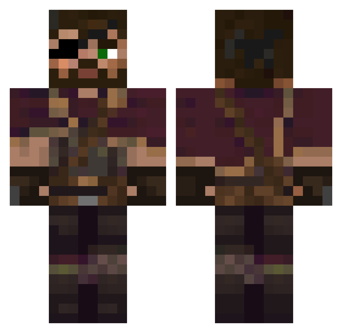 Ghiuzman Minecraft skin, front and back view
