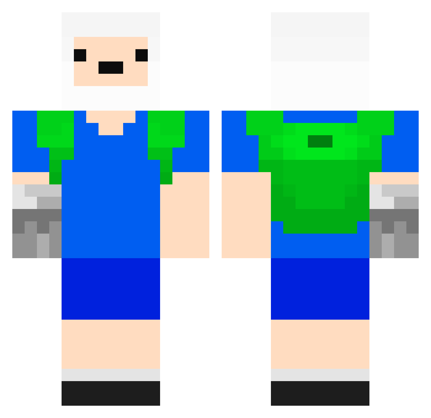 kzknzo Minecraft skin, front and back view