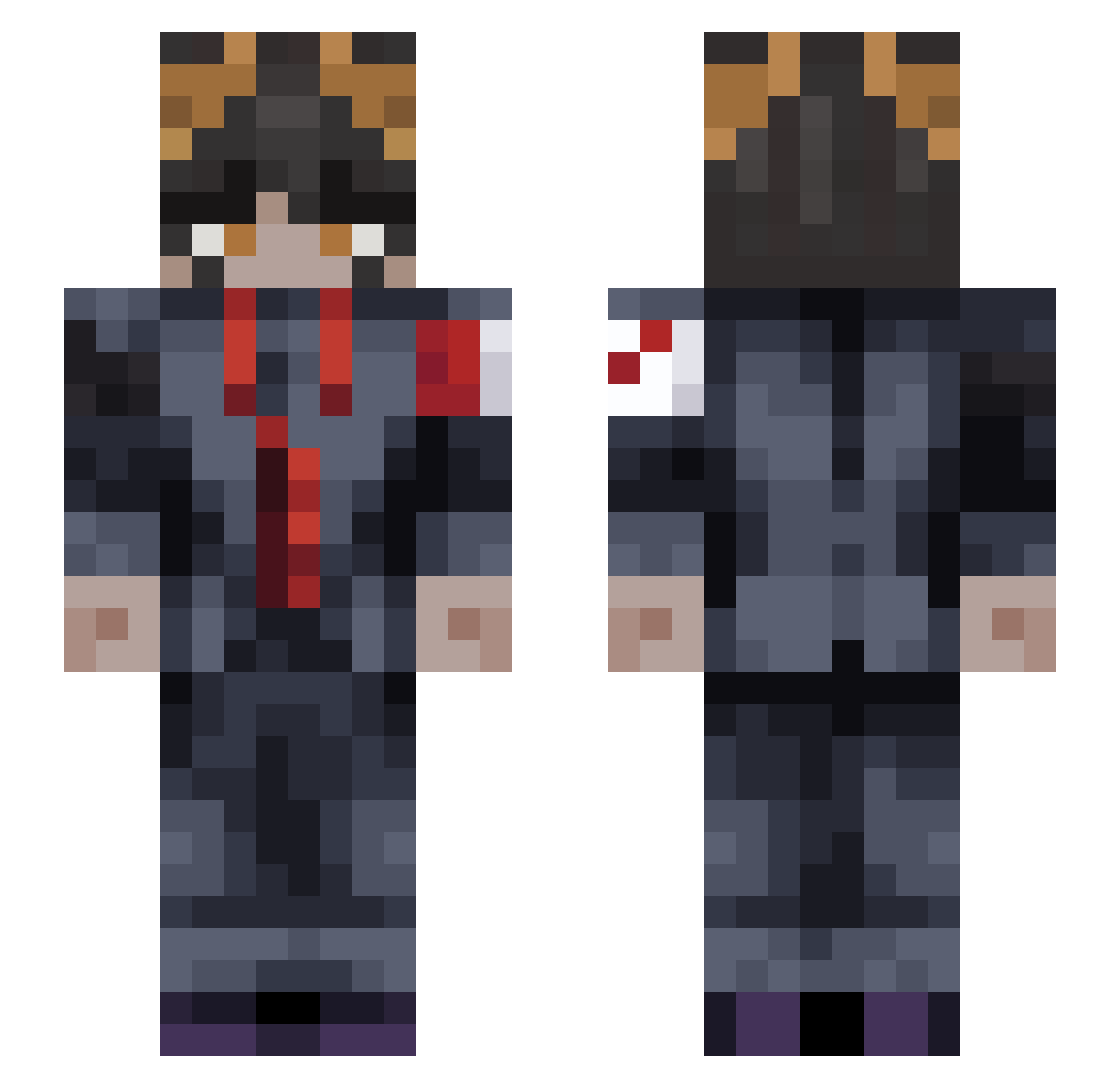 Royalty72 Minecraft skin, front and back view