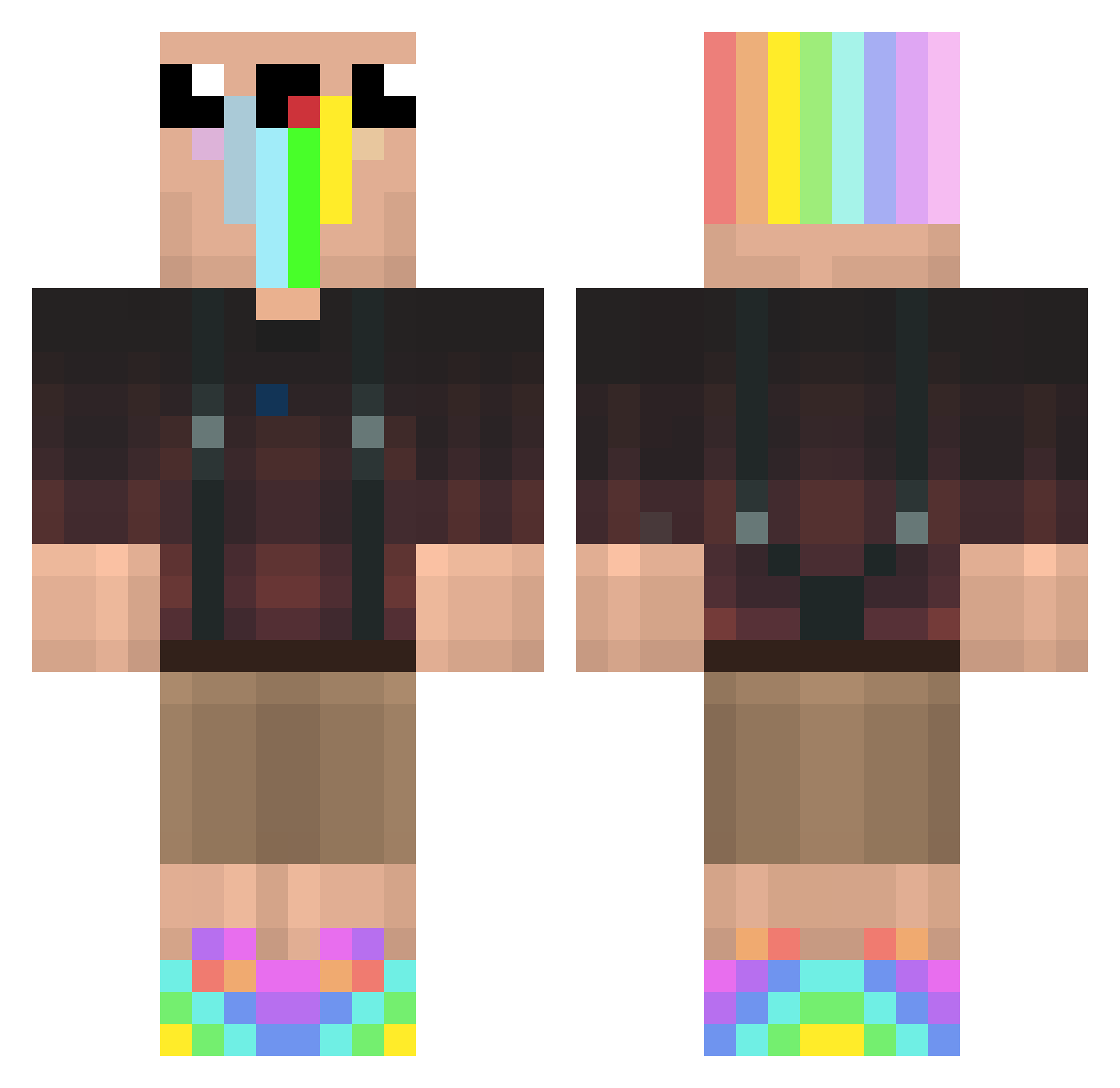 NebeligerNiek Minecraft skin, front and back view