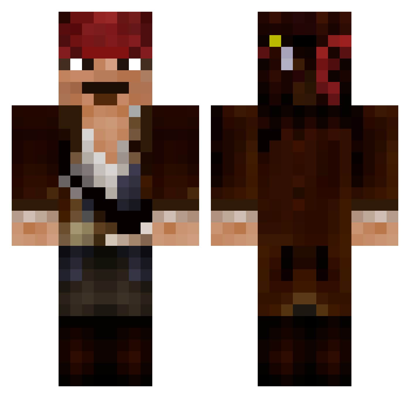 Rhuaidhri Minecraft skin, front and back view