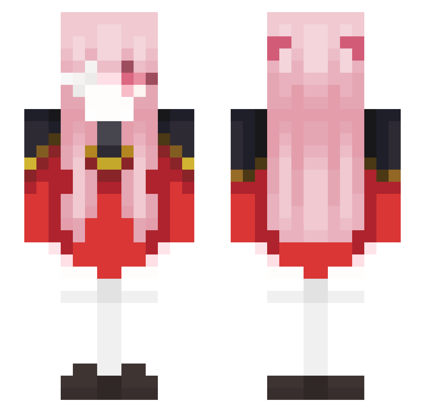worshipfeet Minecraft skin, front and back view