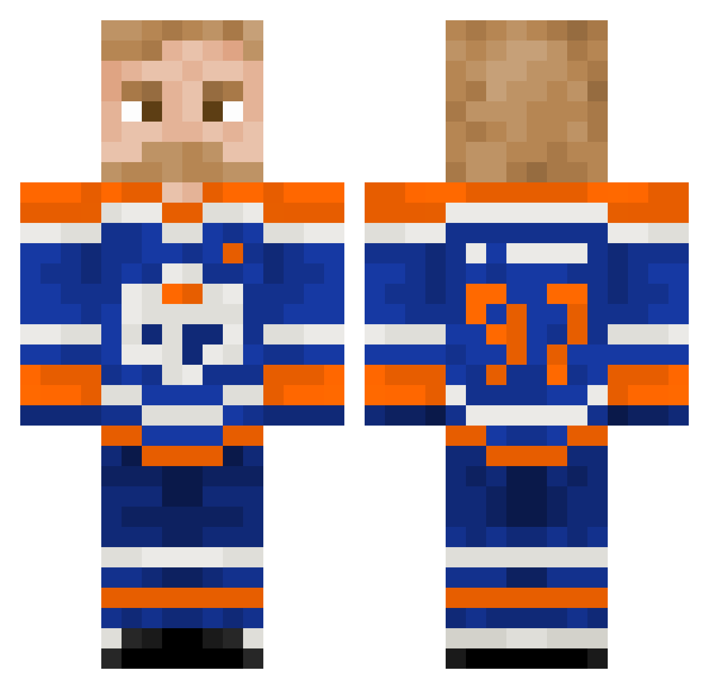 Keehn Minecraft skin, front and back view