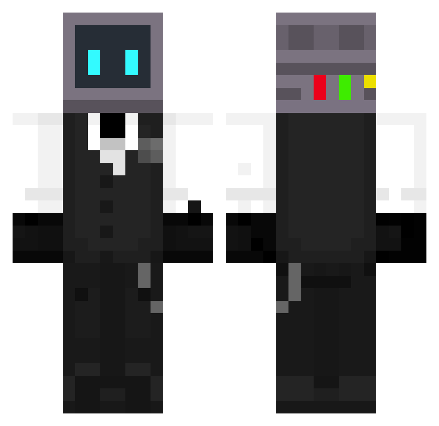 AgaArthaXD Minecraft skin, front and back view