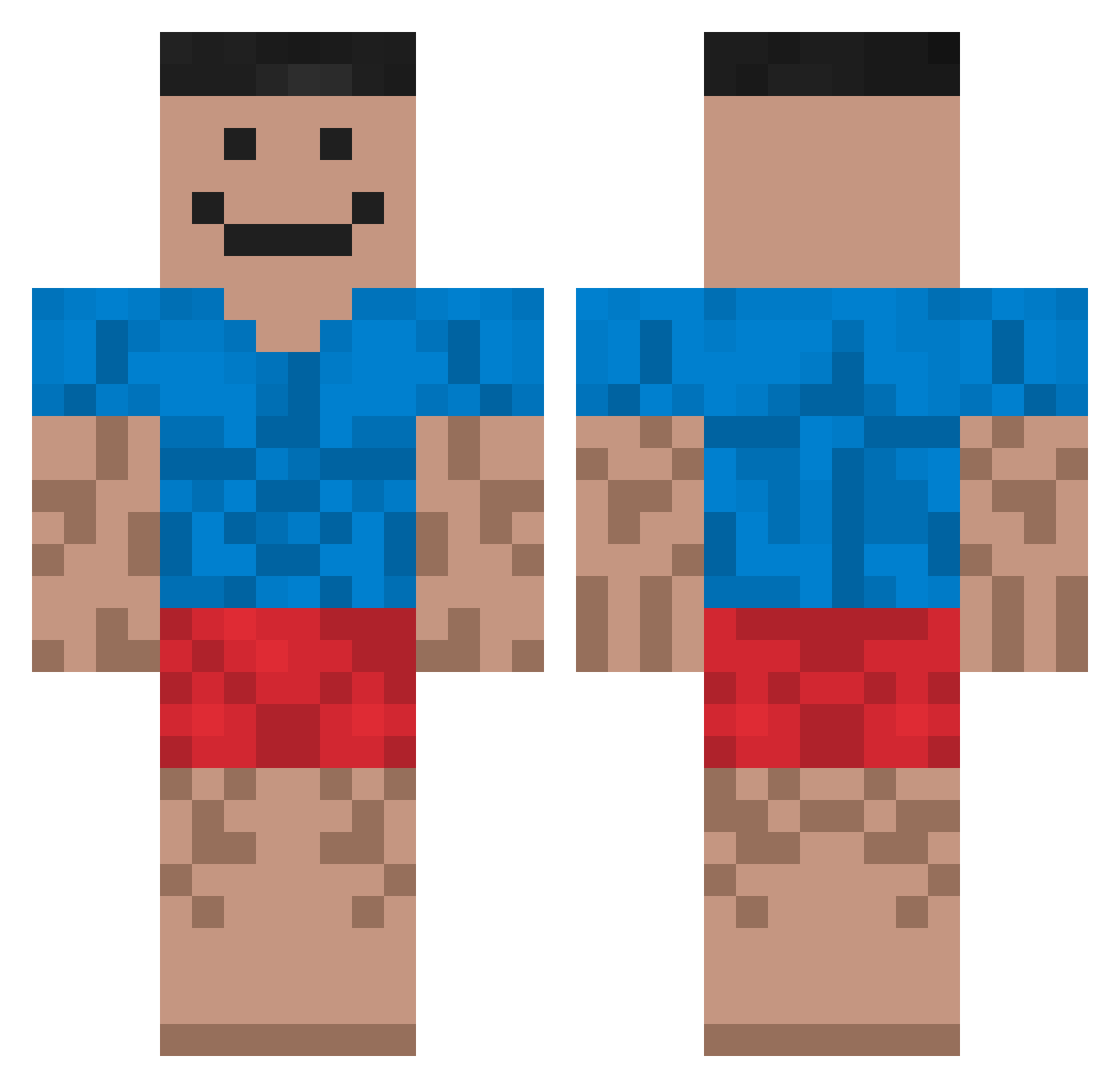 BolerPear Minecraft skin, front and back view