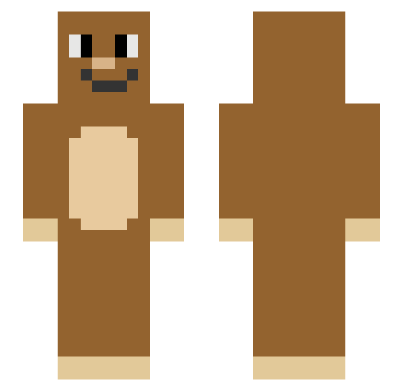 DAM00SE Minecraft skin, front and back view