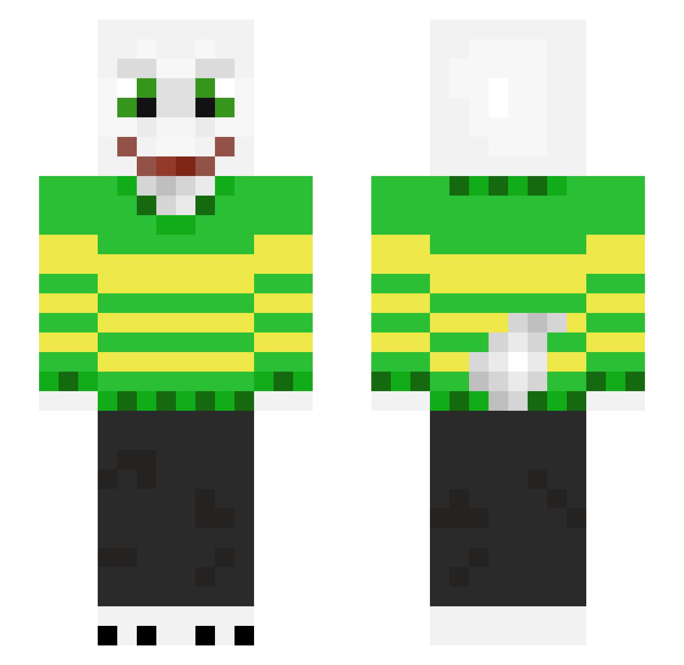 Omicko Minecraft skin, front and back view