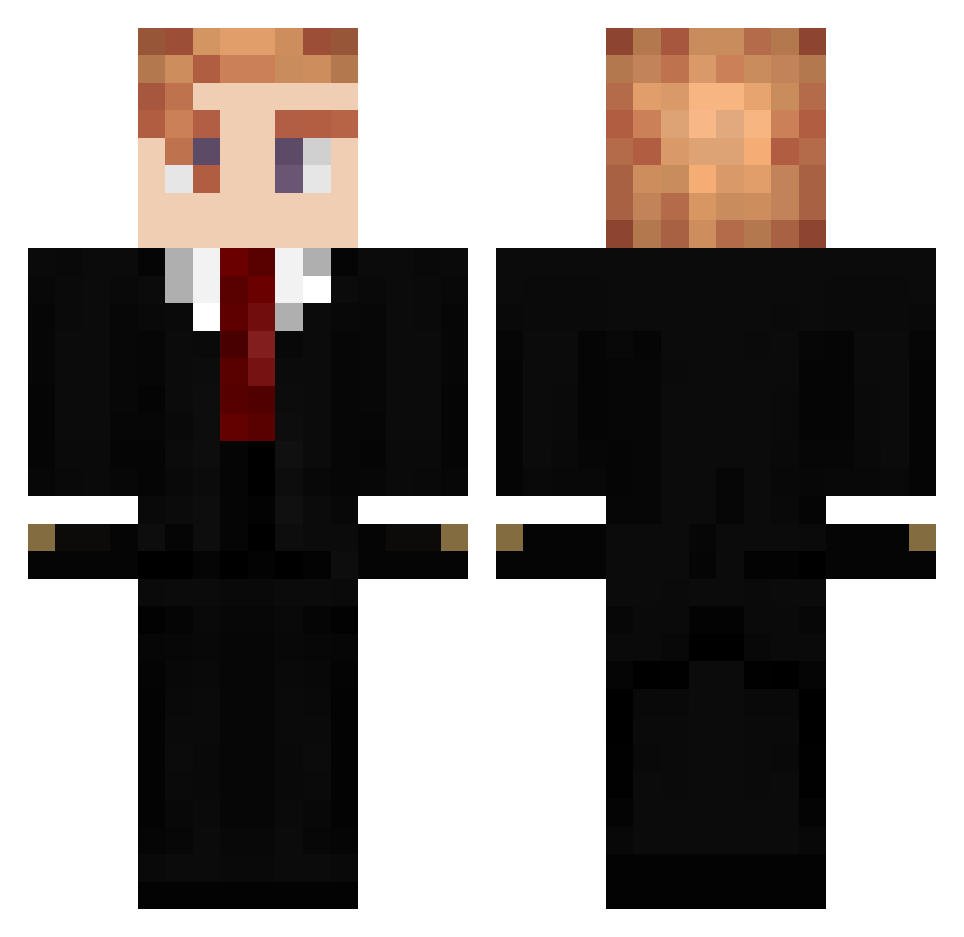 JptheMystery Minecraft skin, front and back view