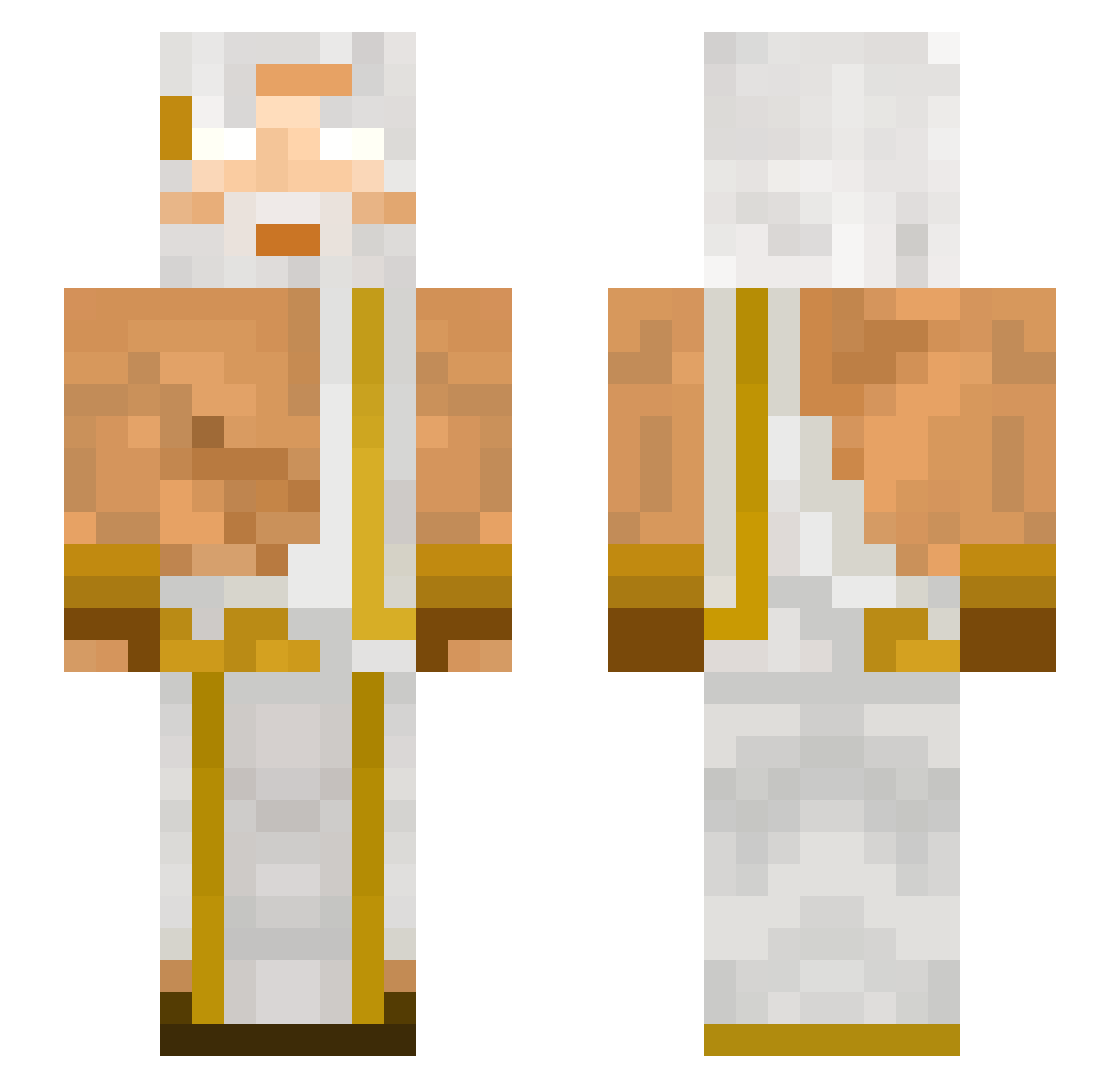 Chubzino Minecraft skin, front and back view