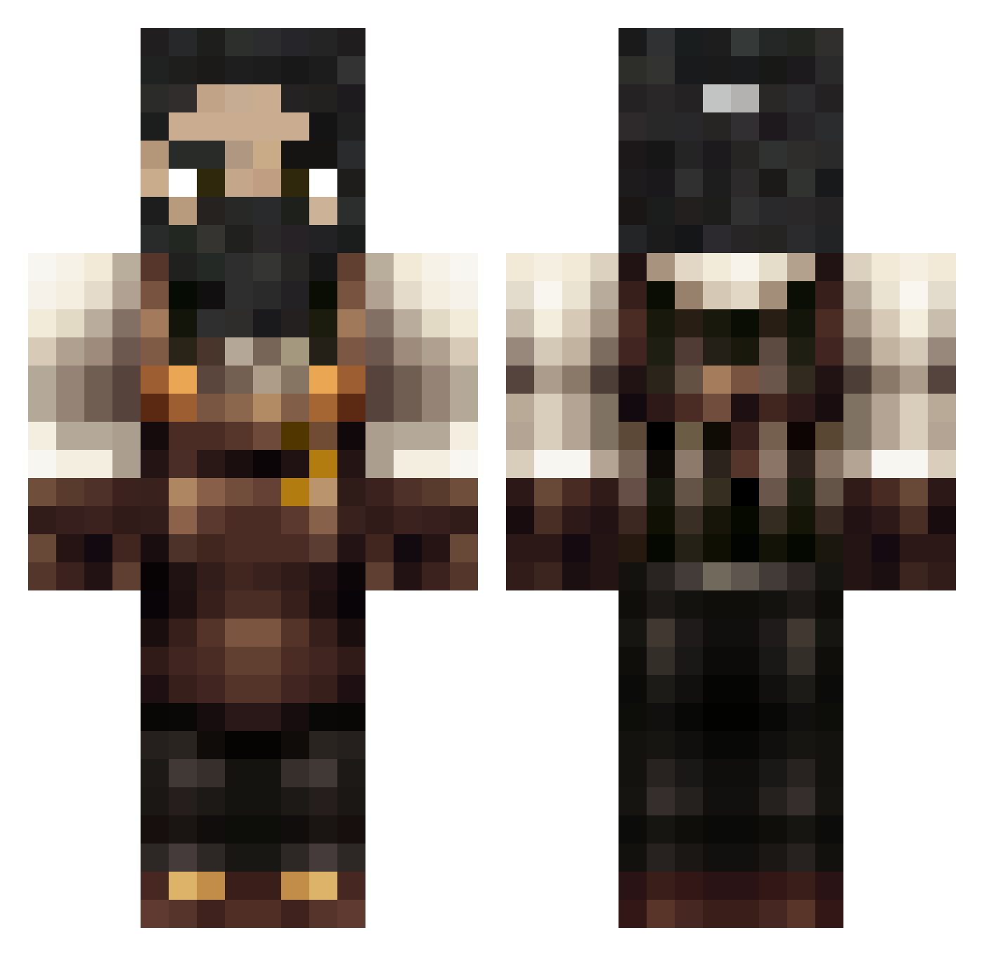 Dasmahboy69 Minecraft skin, front and back view