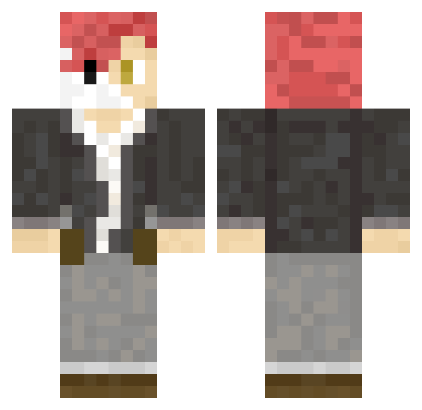 Zekdax Minecraft skin, front and back view