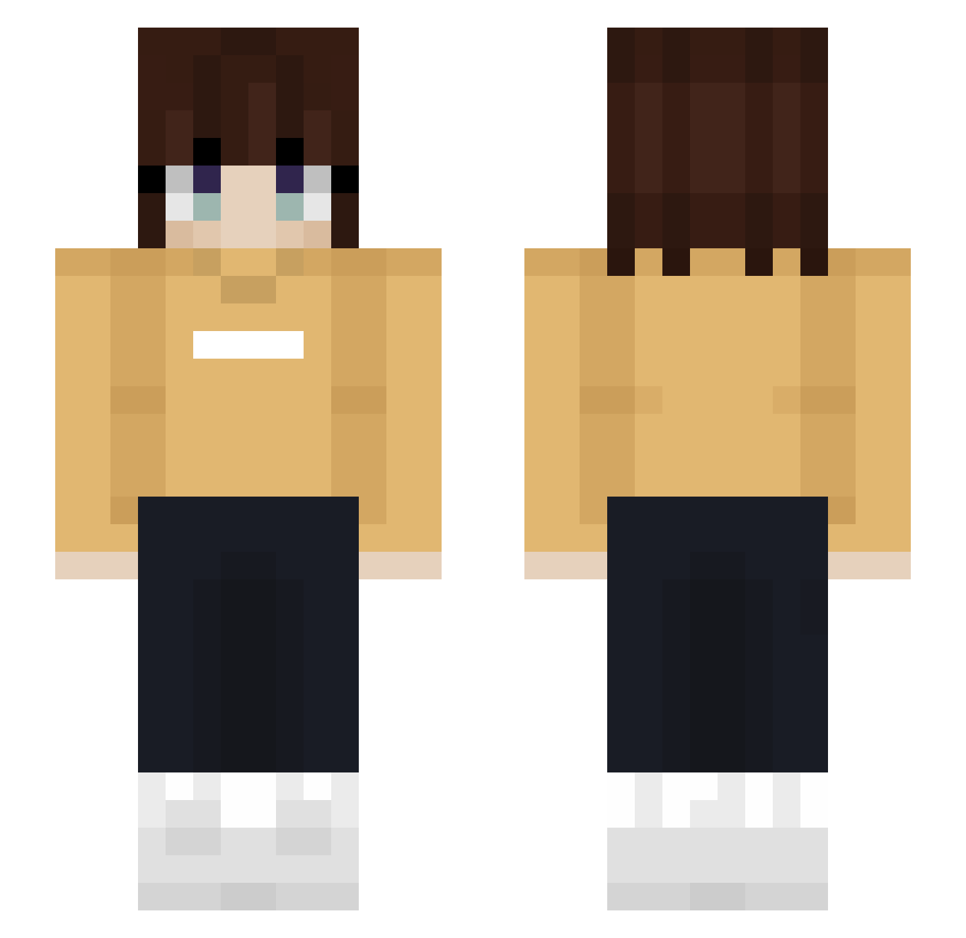 sophbriety Minecraft skin, front and back view