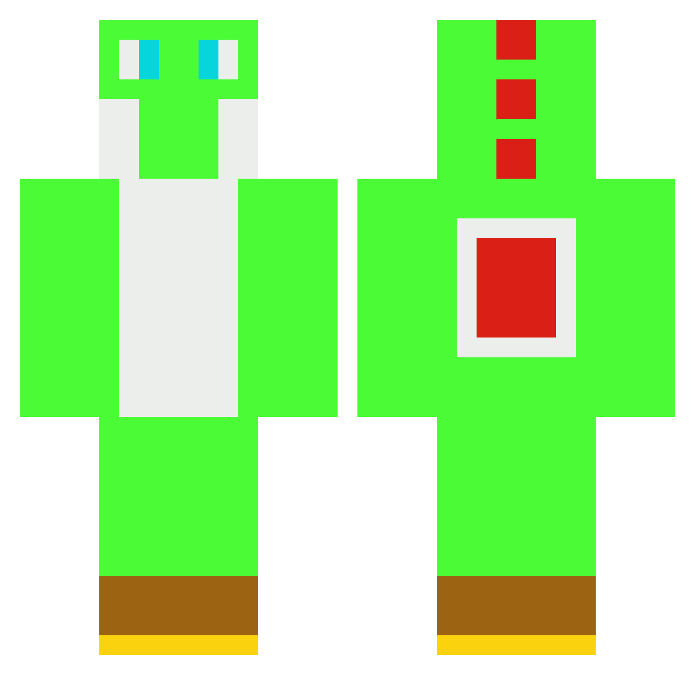 Alecioysa Minecraft skin, front and back view