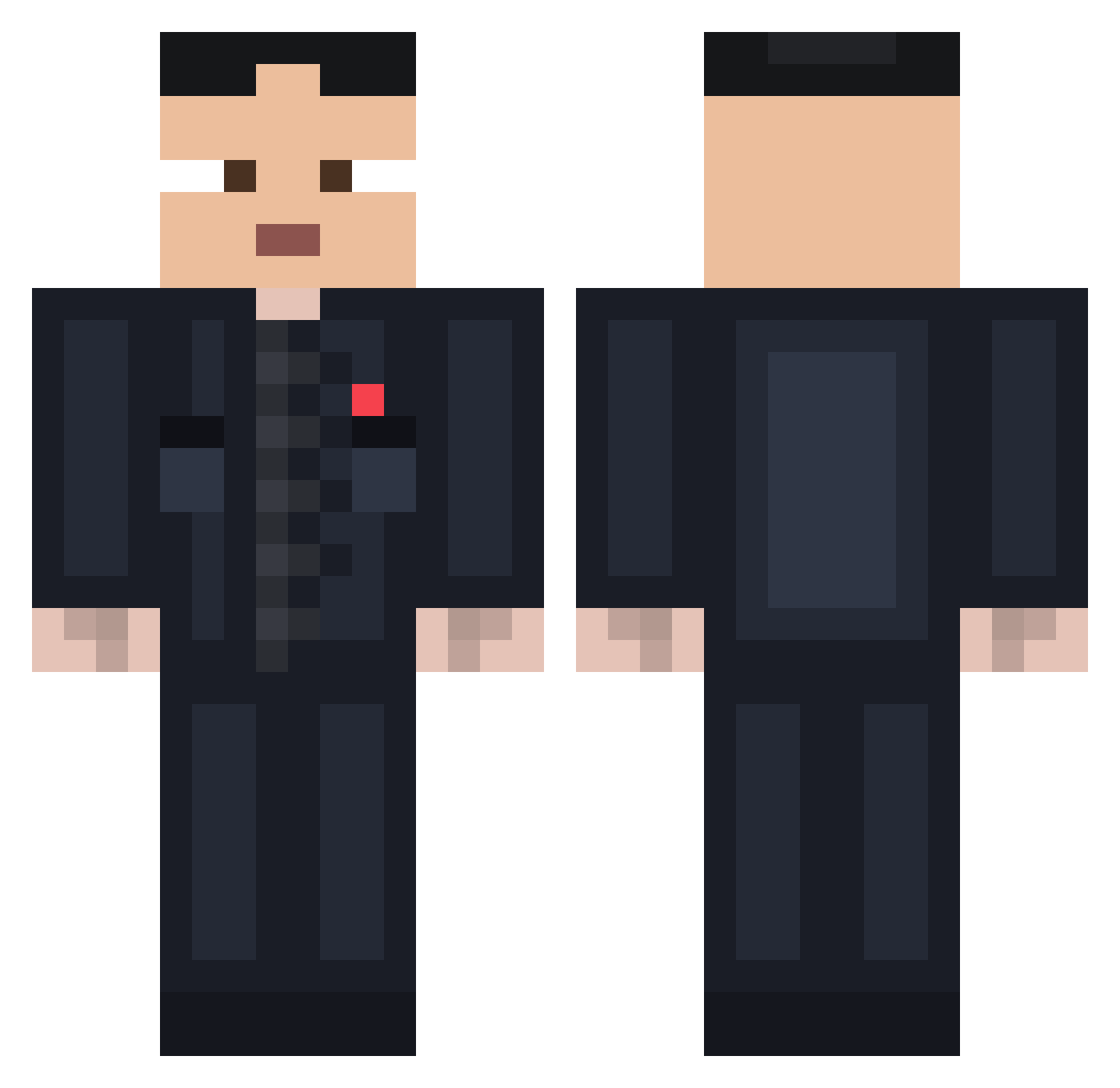 SquekyDuck Minecraft skin, front and back view