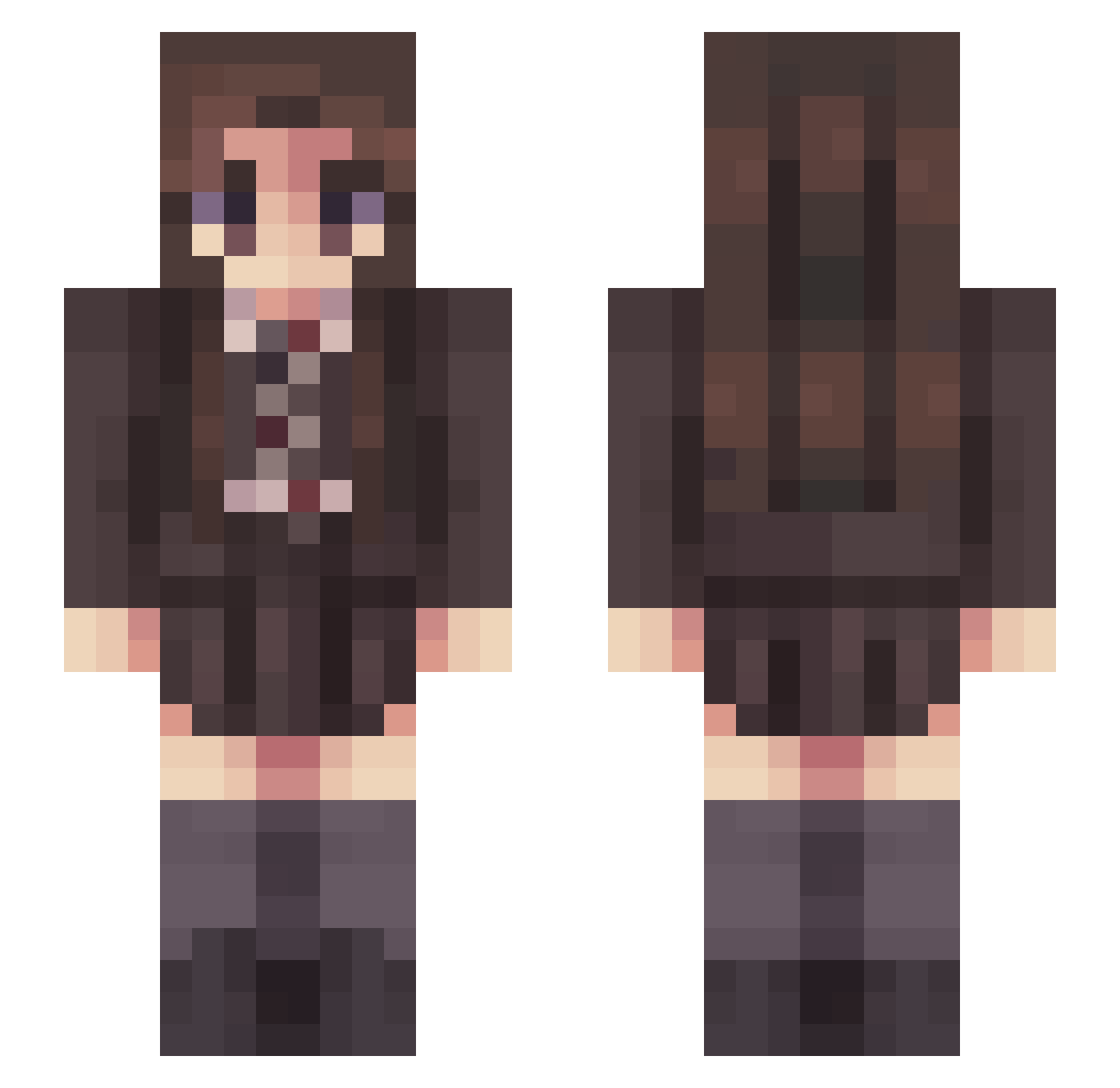 Fxrzt Minecraft skin, front and back view