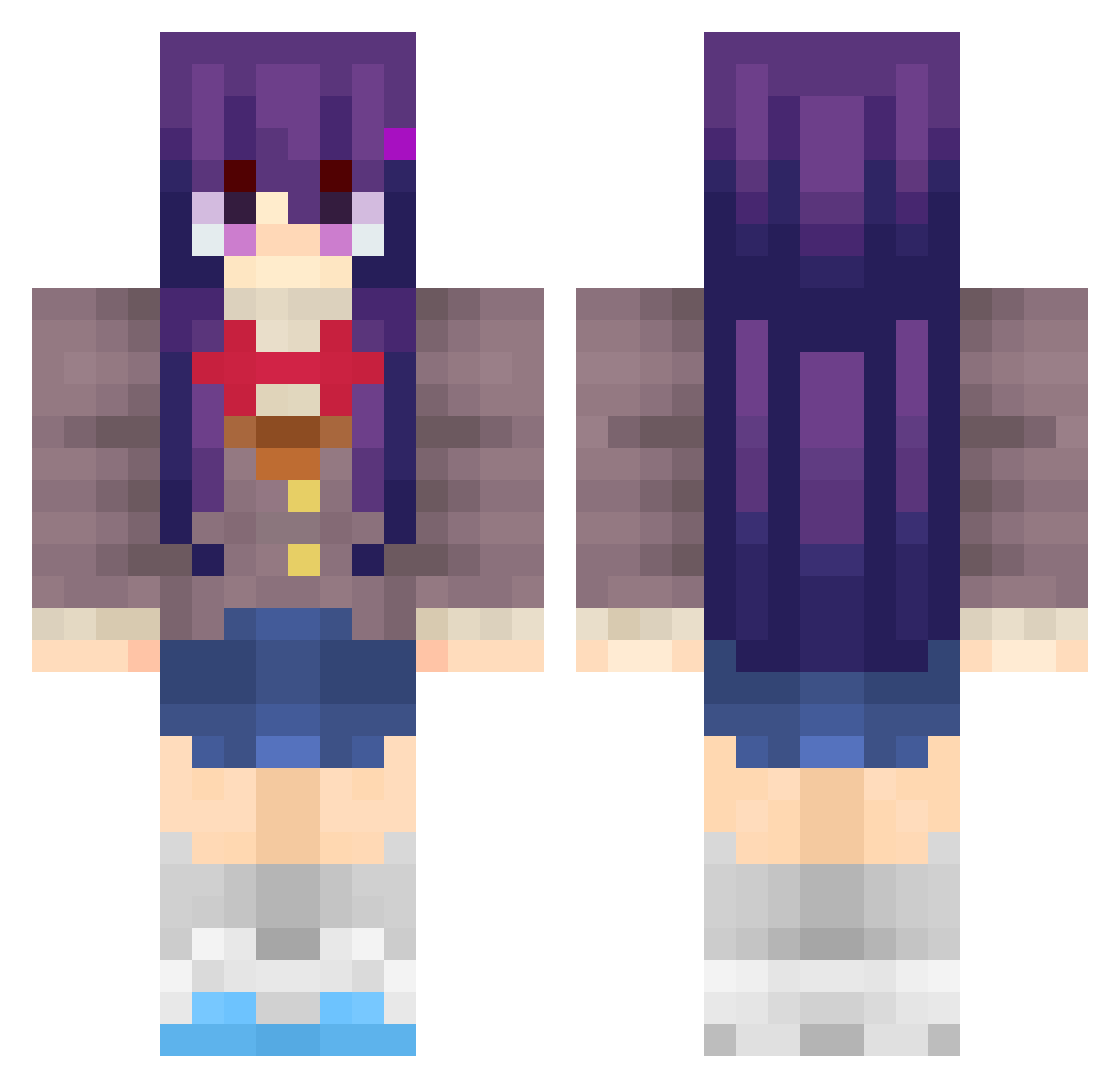 OrganMan3000 Minecraft skin, front and back view