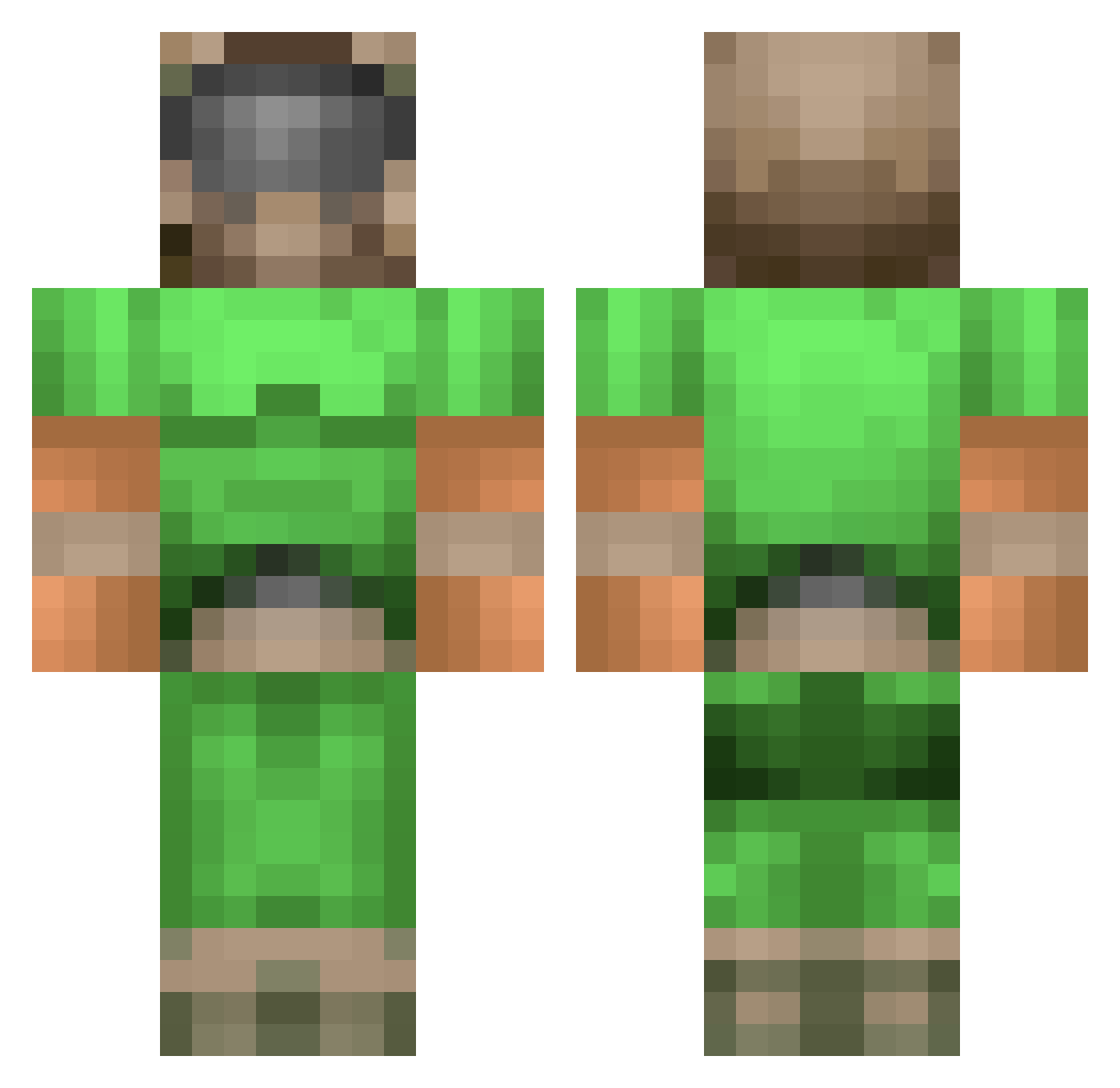 Snail__Party Minecraft skin, front and back view