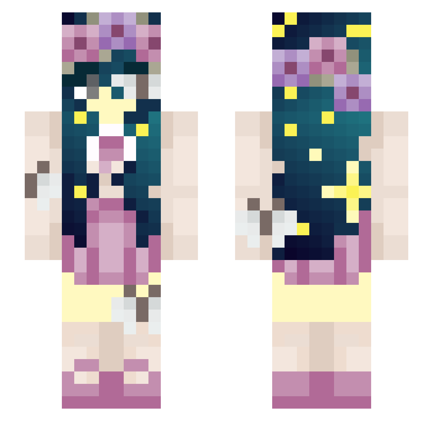 waifFelix Minecraft skin, front and back view