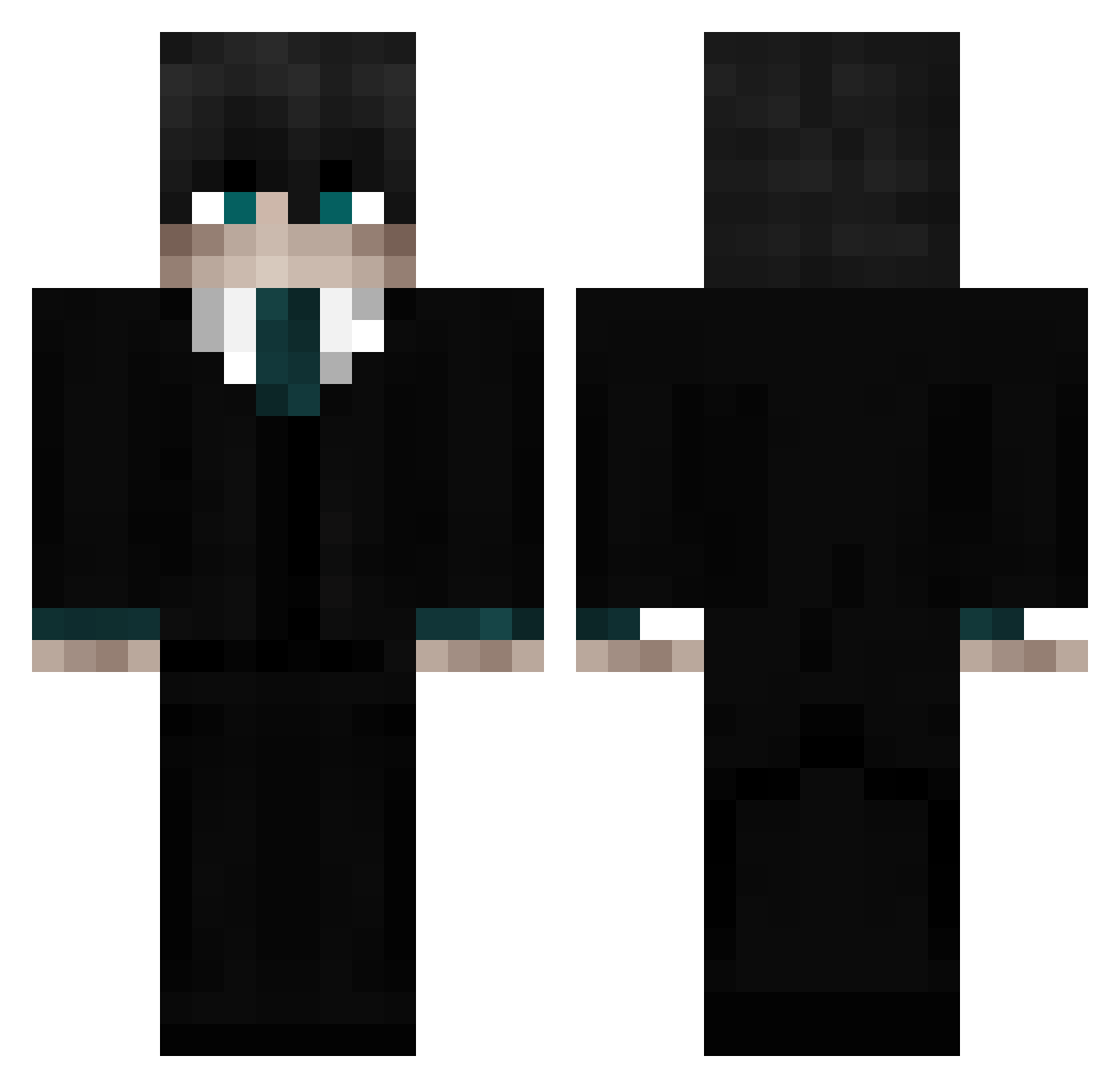 xKLIMAT Minecraft skin, front and back view