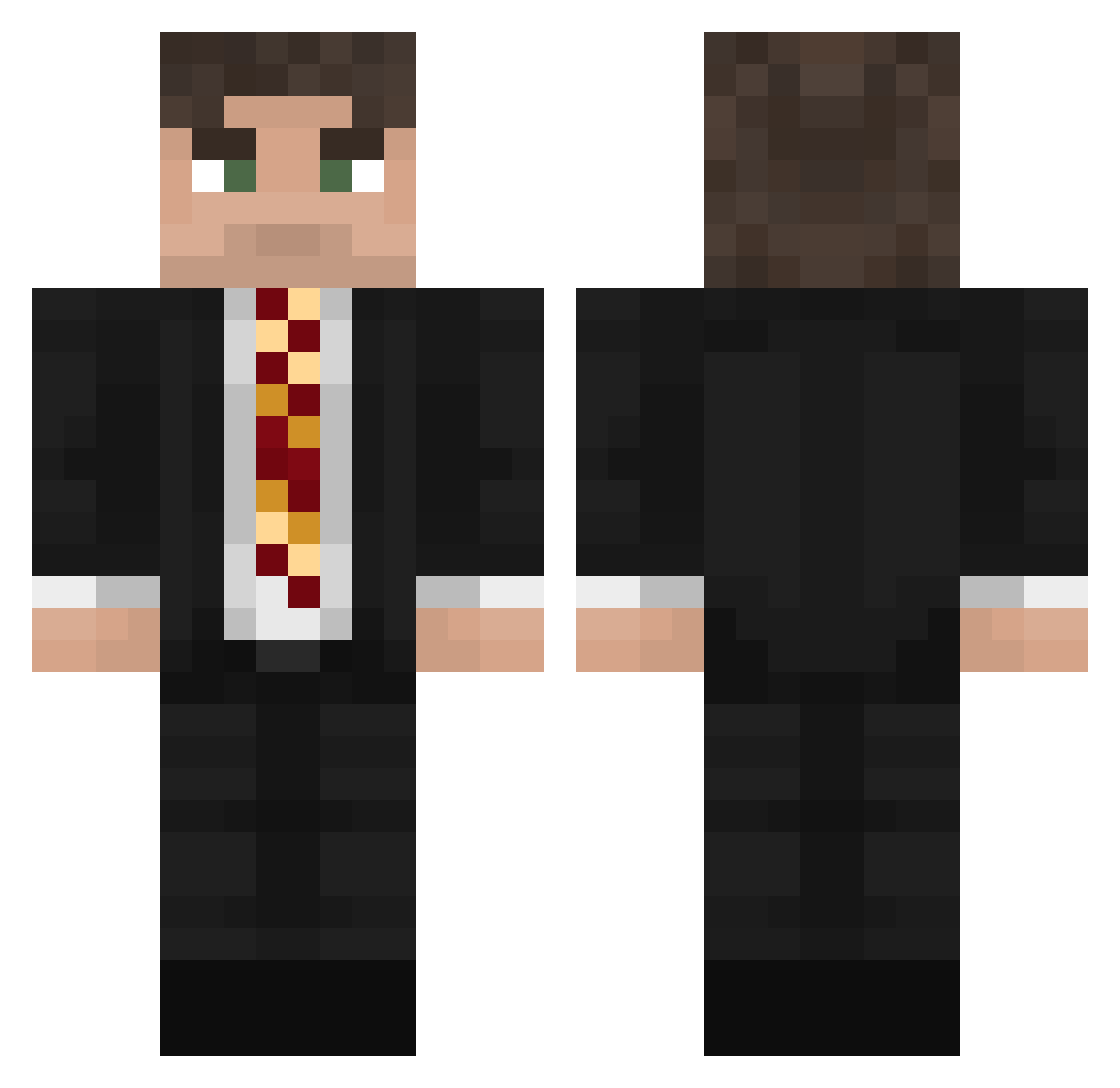 SneakySnajl Minecraft skin, front and back view