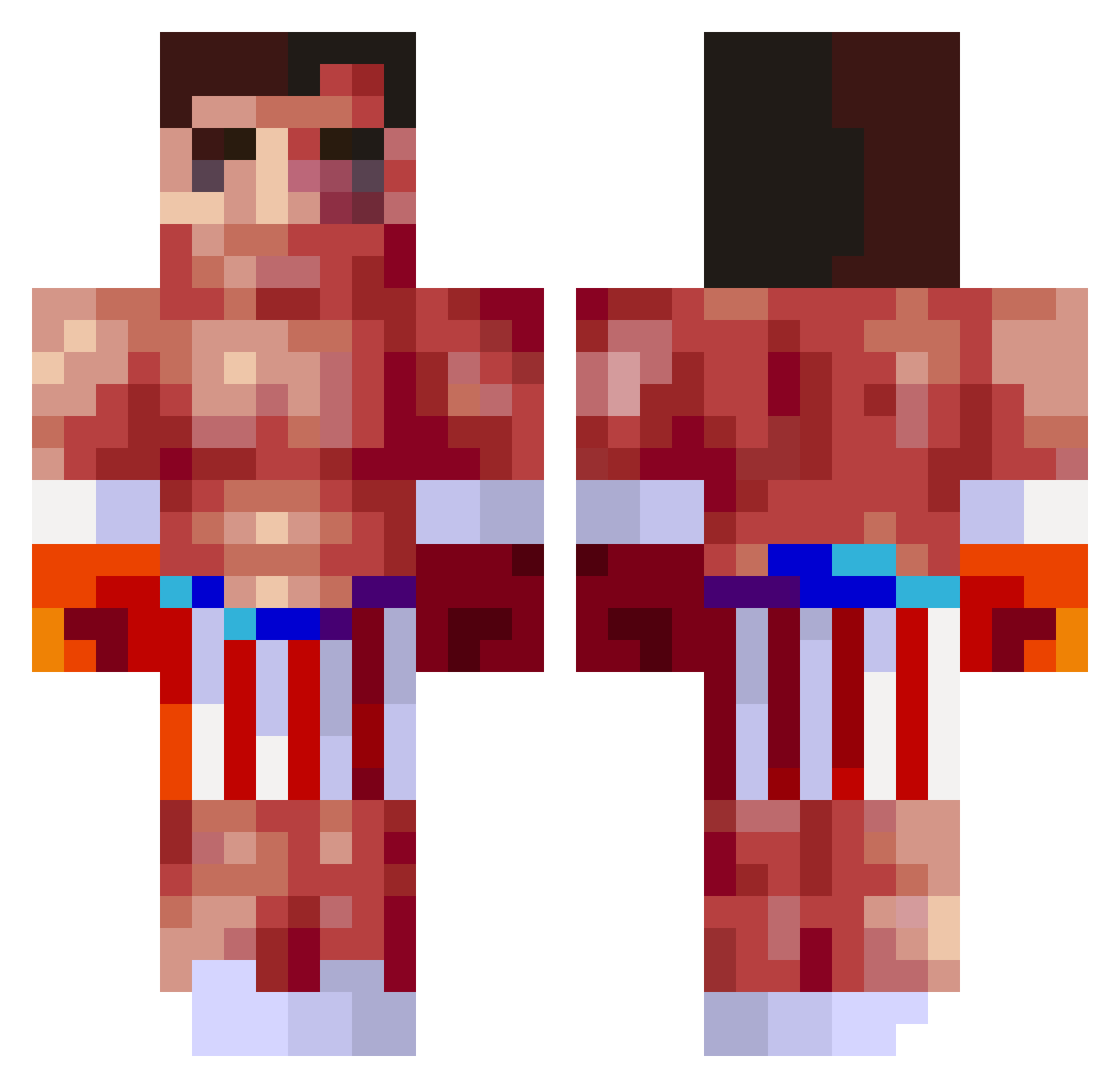 uege Minecraft skin, front and back view