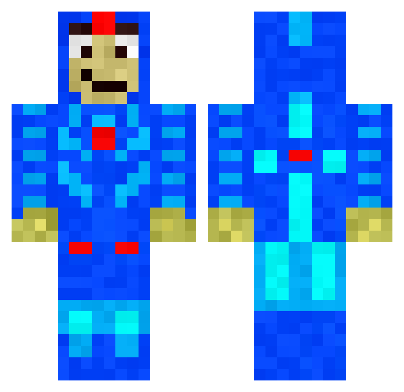 Daddifett101 Minecraft skin, front and back view