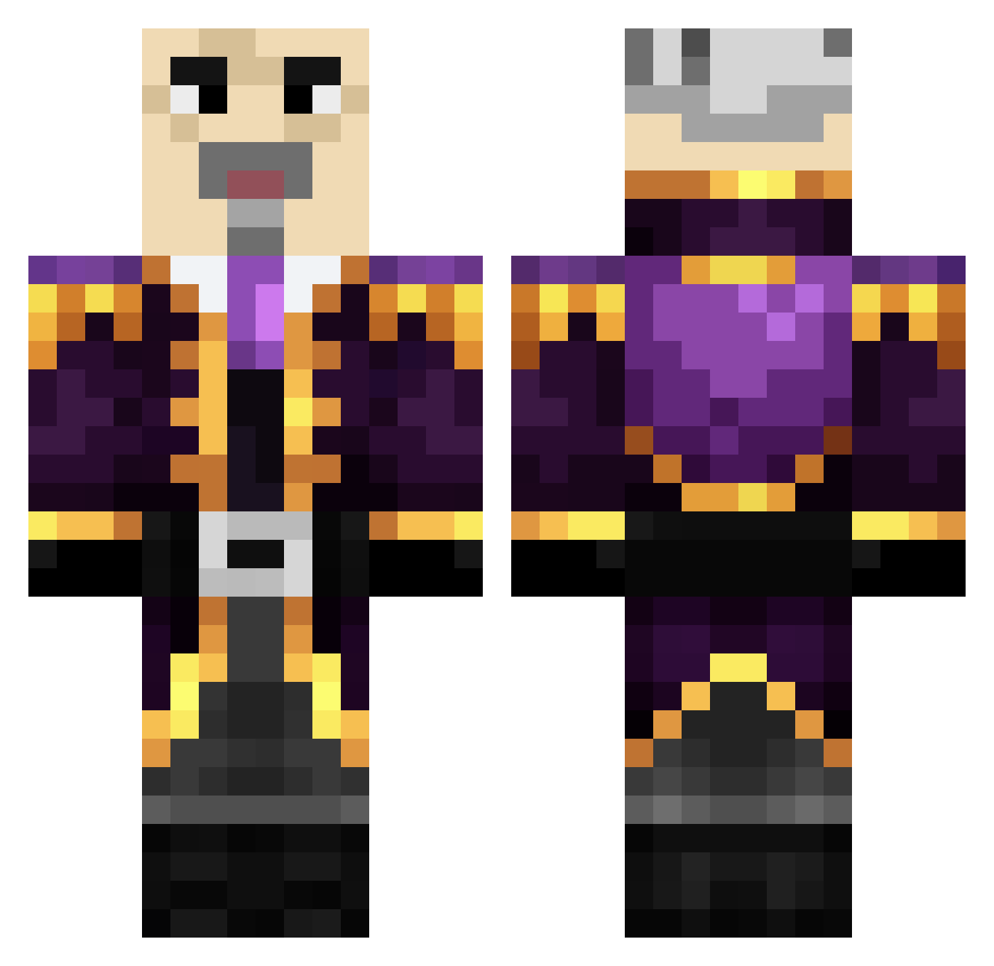 TheOneWhoVisits Minecraft skin, front and back view